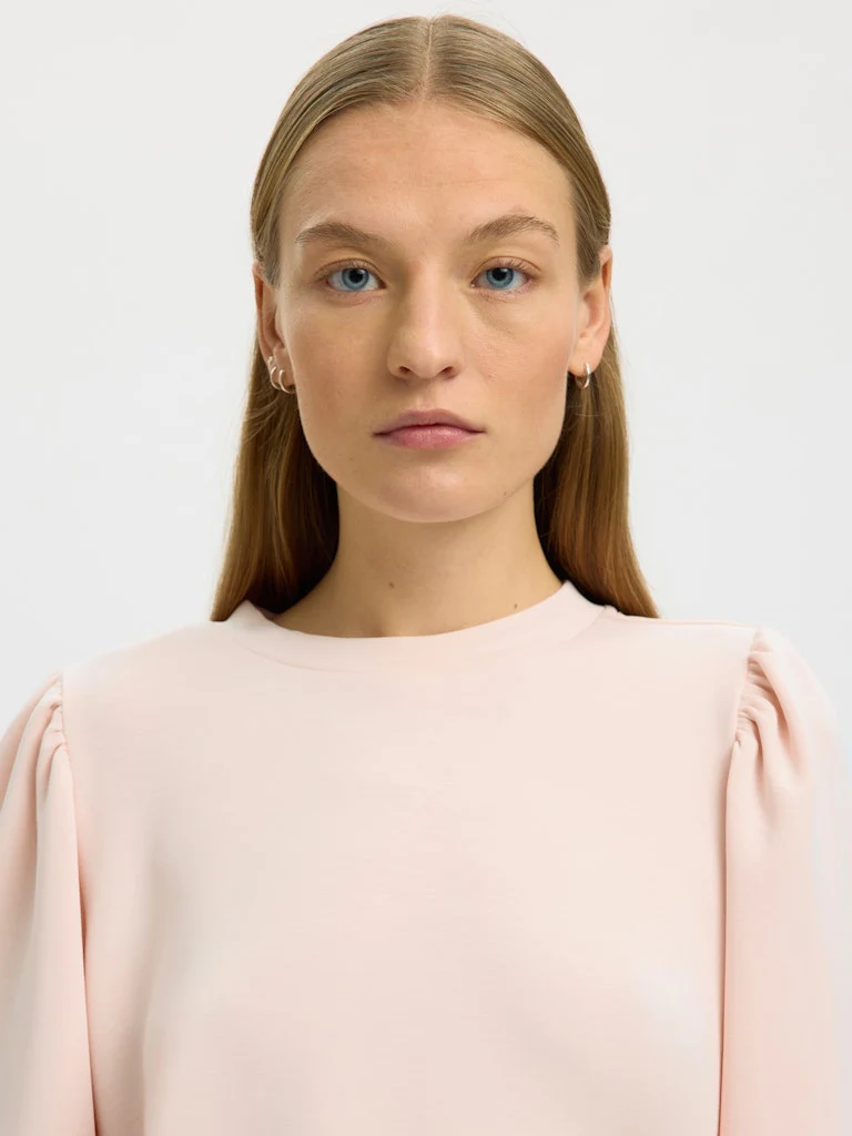 Selected Femme Naisten Pusero, SLFTENNY 3/4 SWEAT TOP NOOS Vaaleanpunainen - Image 5