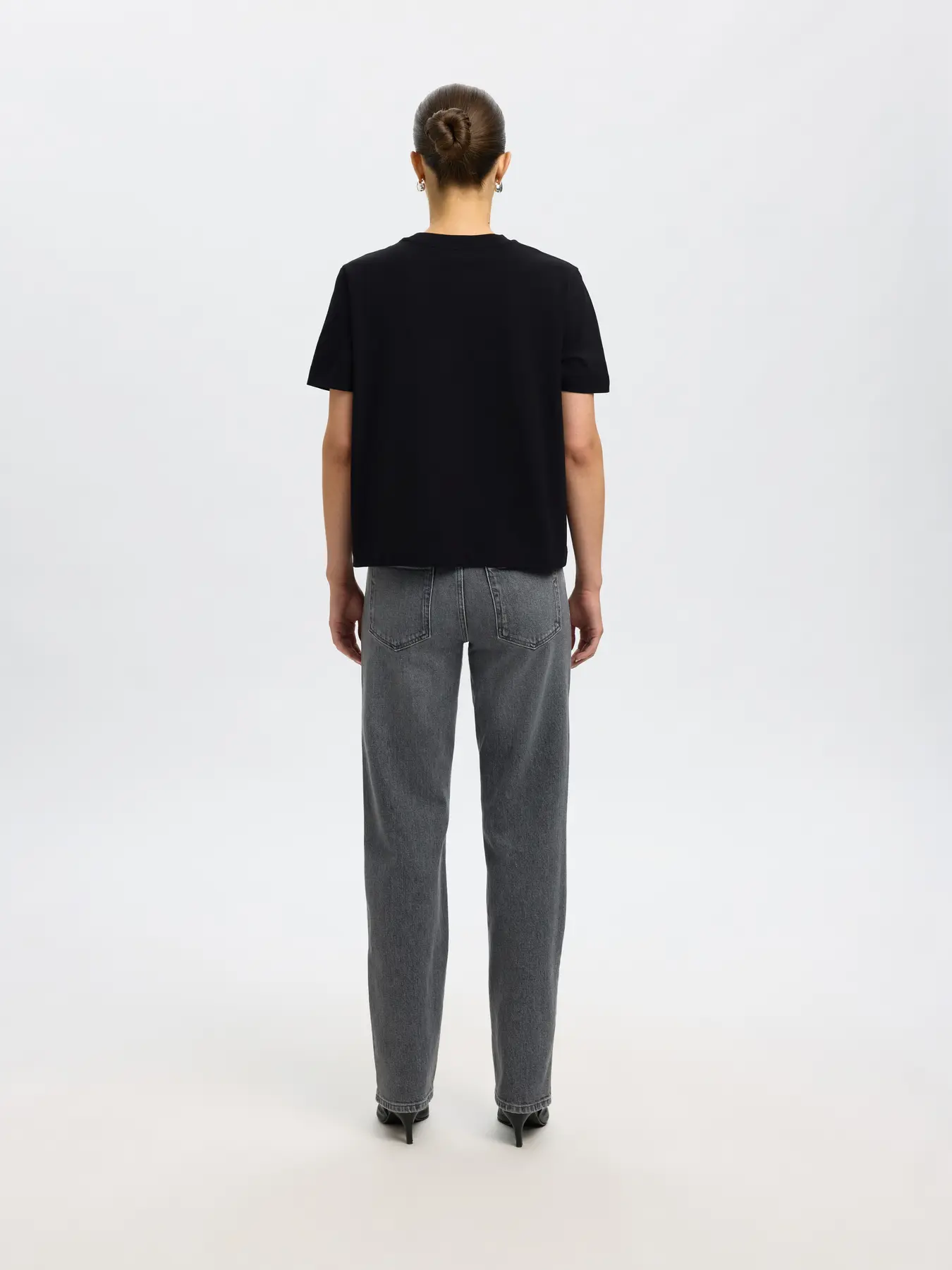 Selected Femme Naisten T-Paita, SLFESSENTIAL SS BOXY TEE NOOS Black - Image 2