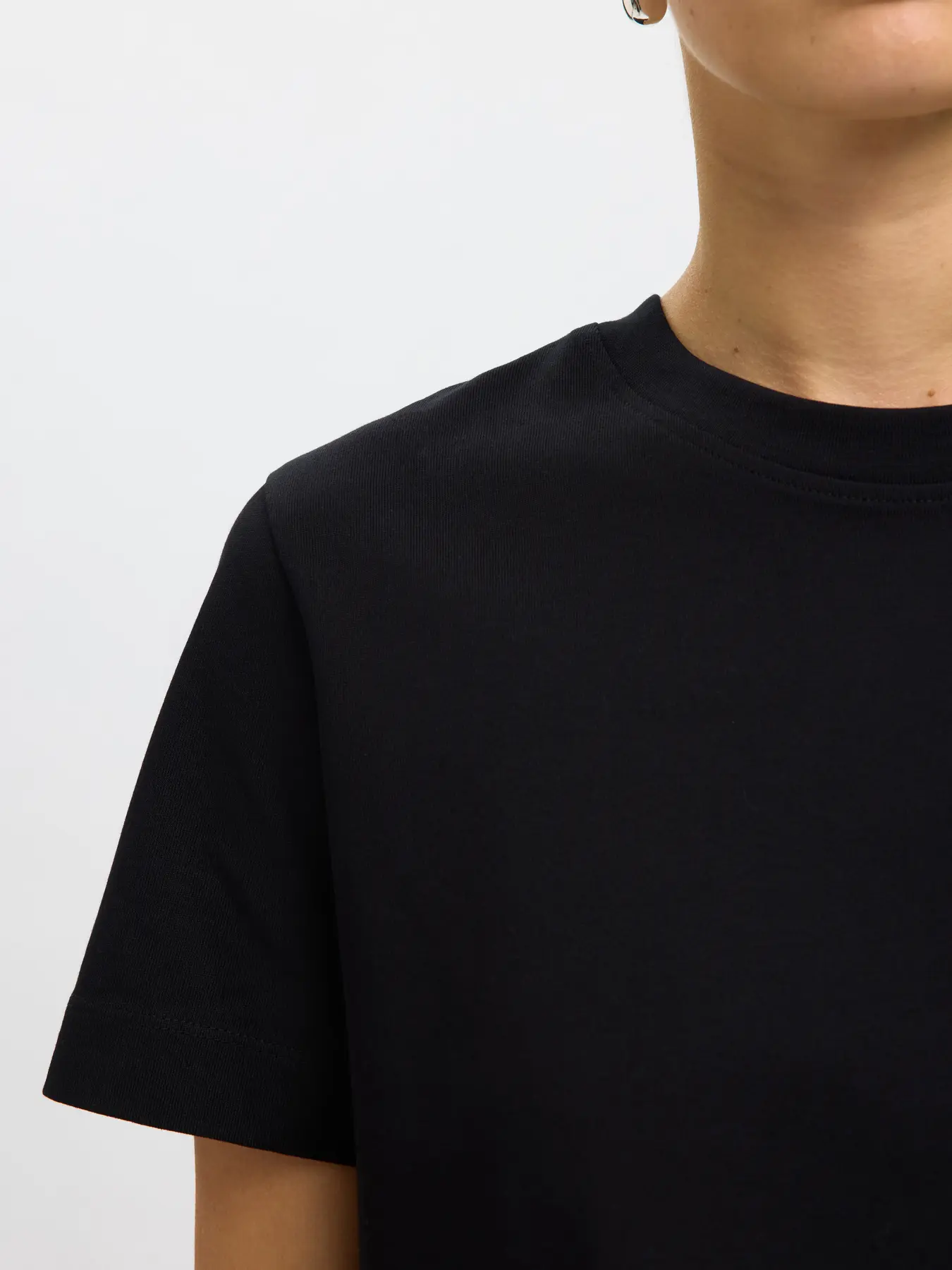 Selected Femme Naisten T-Paita, SLFESSENTIAL SS BOXY TEE NOOS Black - Image 4