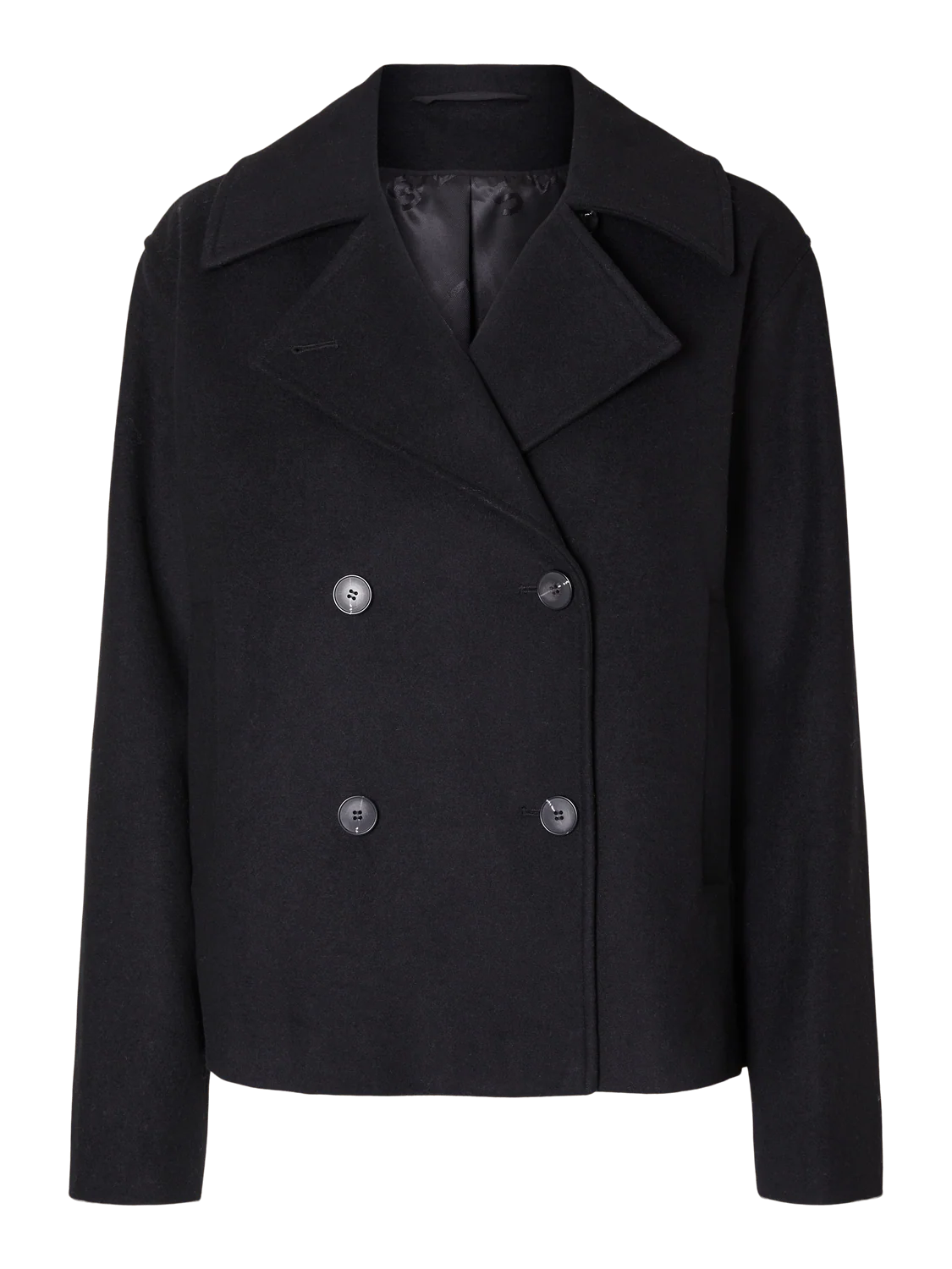 Selected Femme naisten takki, SLFALMA SHORT WOOL JACKET  Musta - Image 2