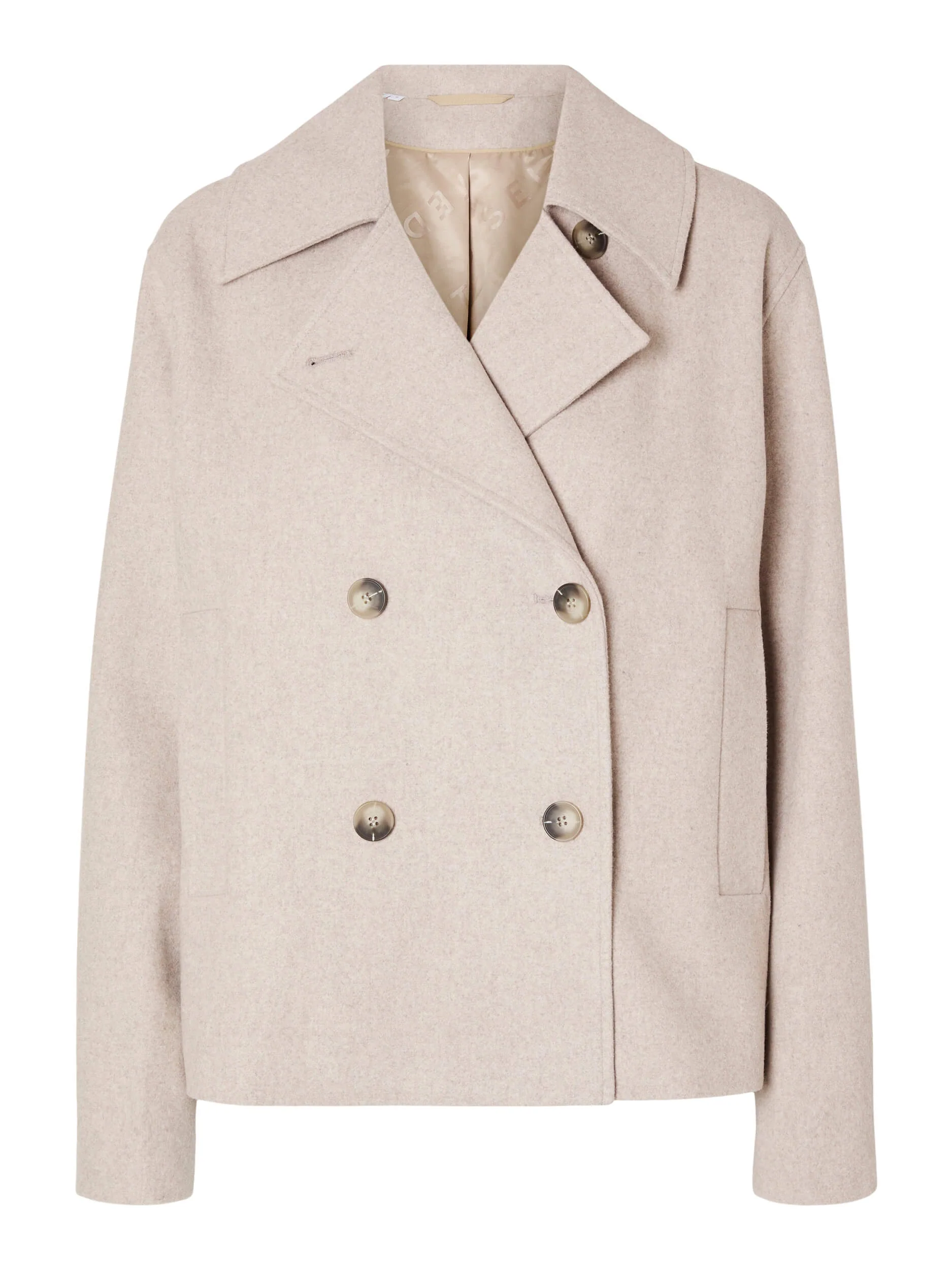 Selected Femme naisten takki, SLFALMA SHORT WOOL JACKET  Vaalea Beige - Image 2
