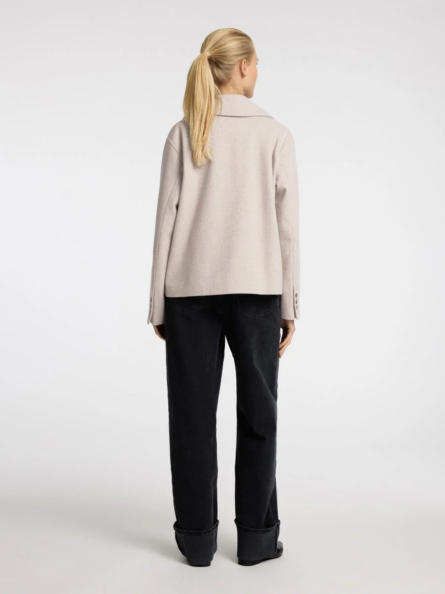Selected Femme naisten takki, SLFALMA SHORT WOOL JACKET  Vaalea Beige - Image 3