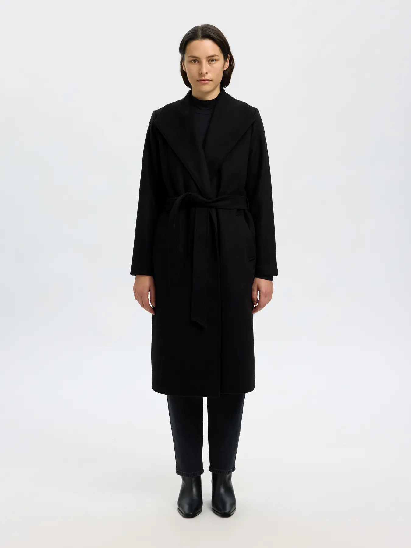 Selected Femme naisten takki SLFROSA LANO COAT, musta