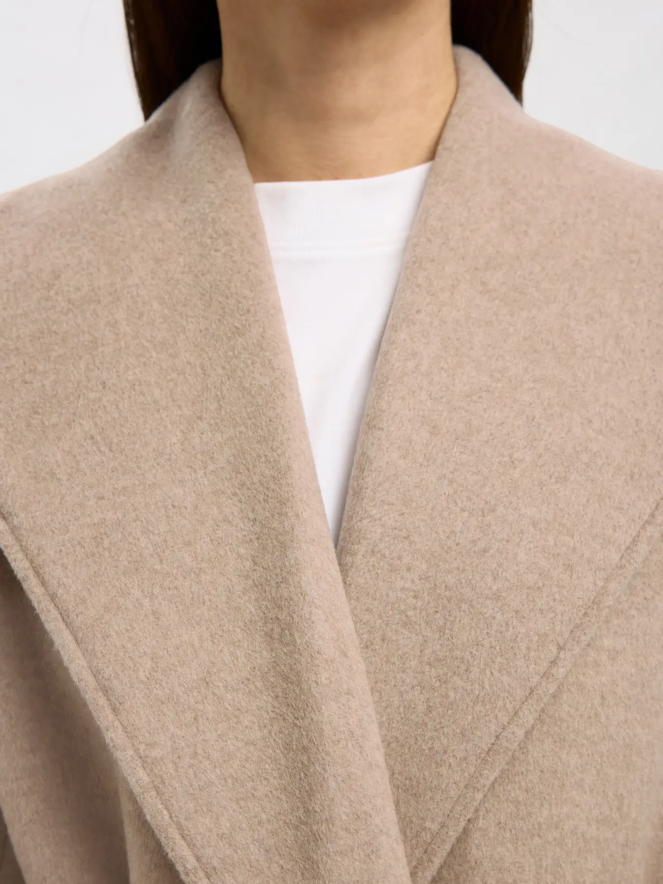 Selected Femme naisten takki, SLFROSA LANO COAT  Sandshell Melange - Image 4