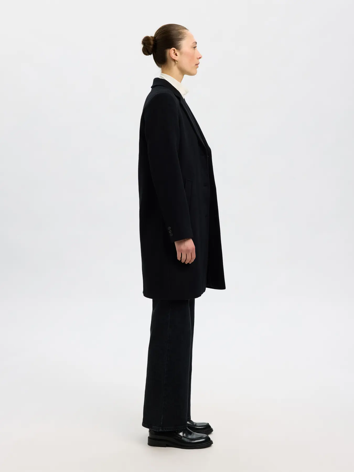 Selected Femme naisten takki, SLFSASJA LANO COAT  Black - Image 3