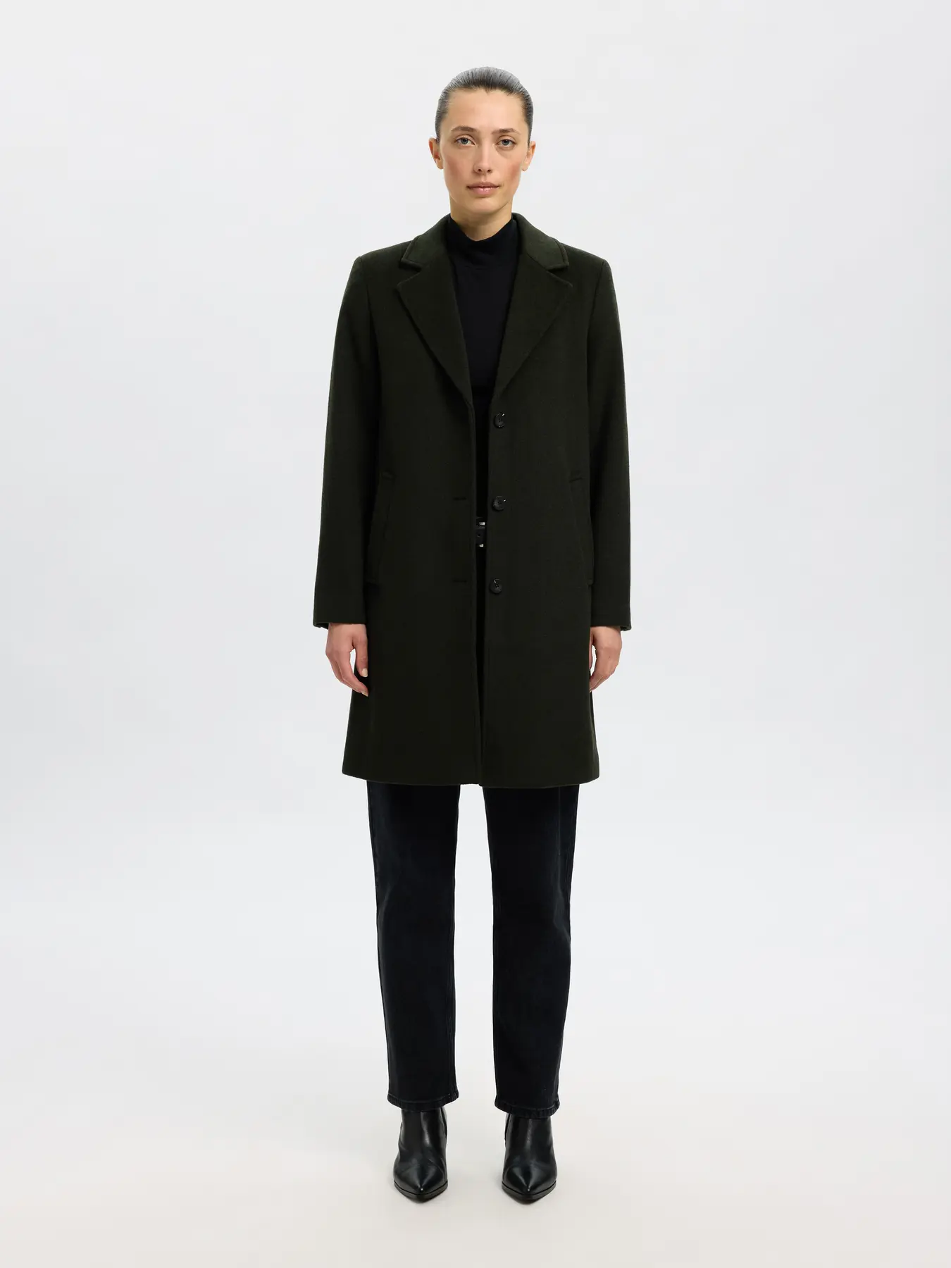 Selected Femme naisten takki, SLFSASJA LANO COAT Deep Depths Melange