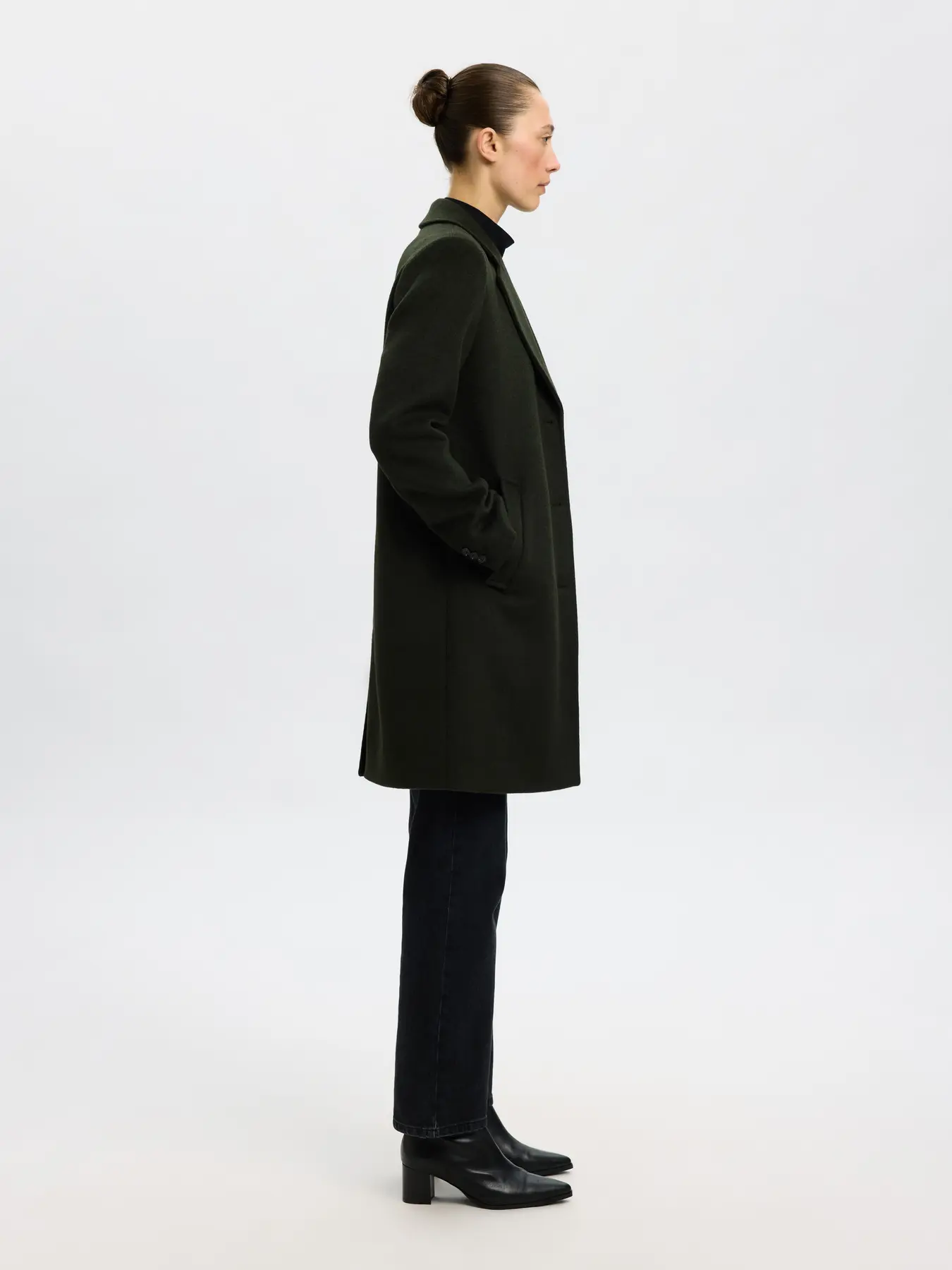 Selected Femme naisten takki, SLFSASJA LANO COAT Deep Depths Melange - Image 3