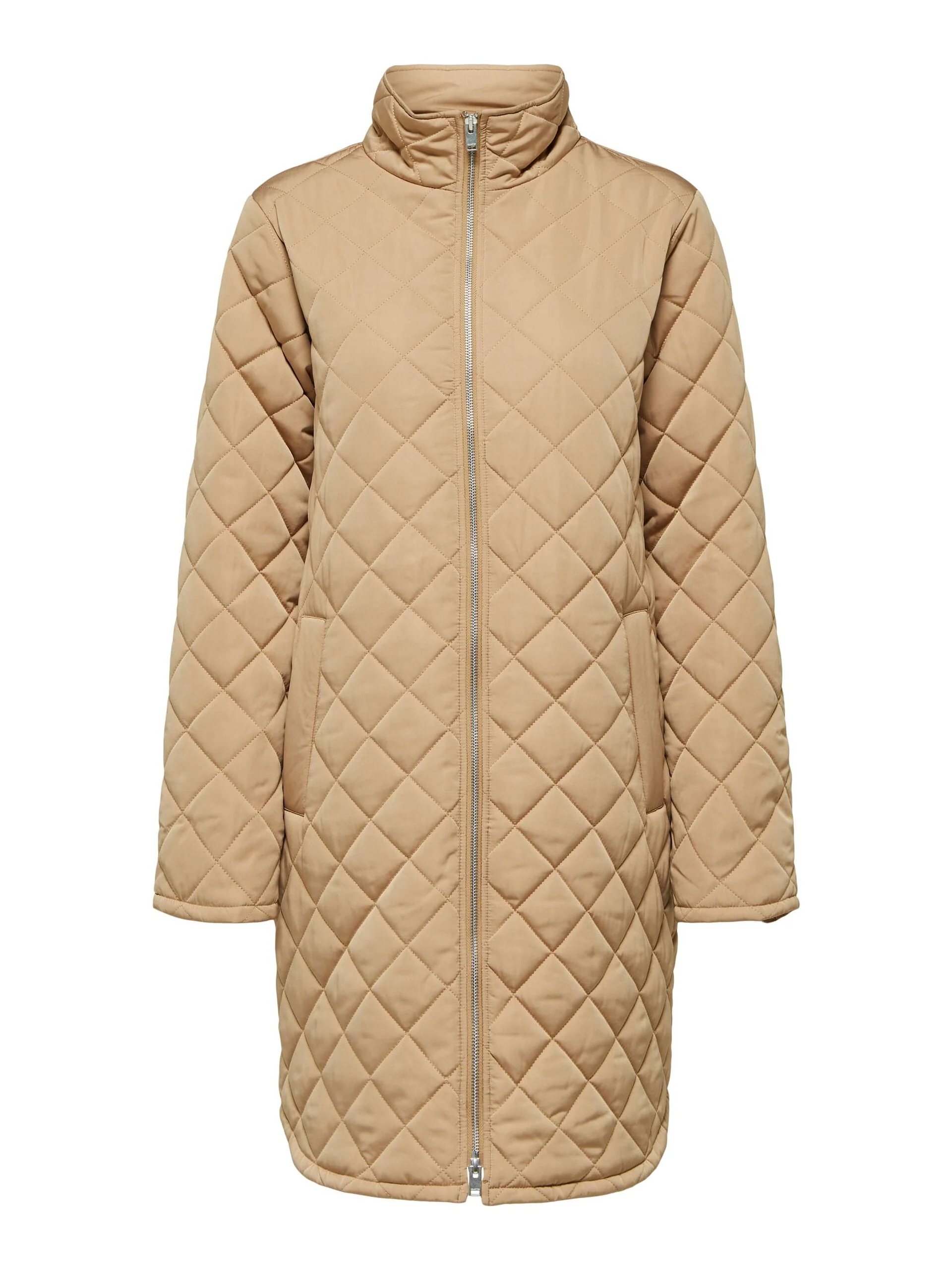 Selected Femme Naisten Tikkitakki SLFFILLY QUILTED COAT B Vaalea Beige - Image 3