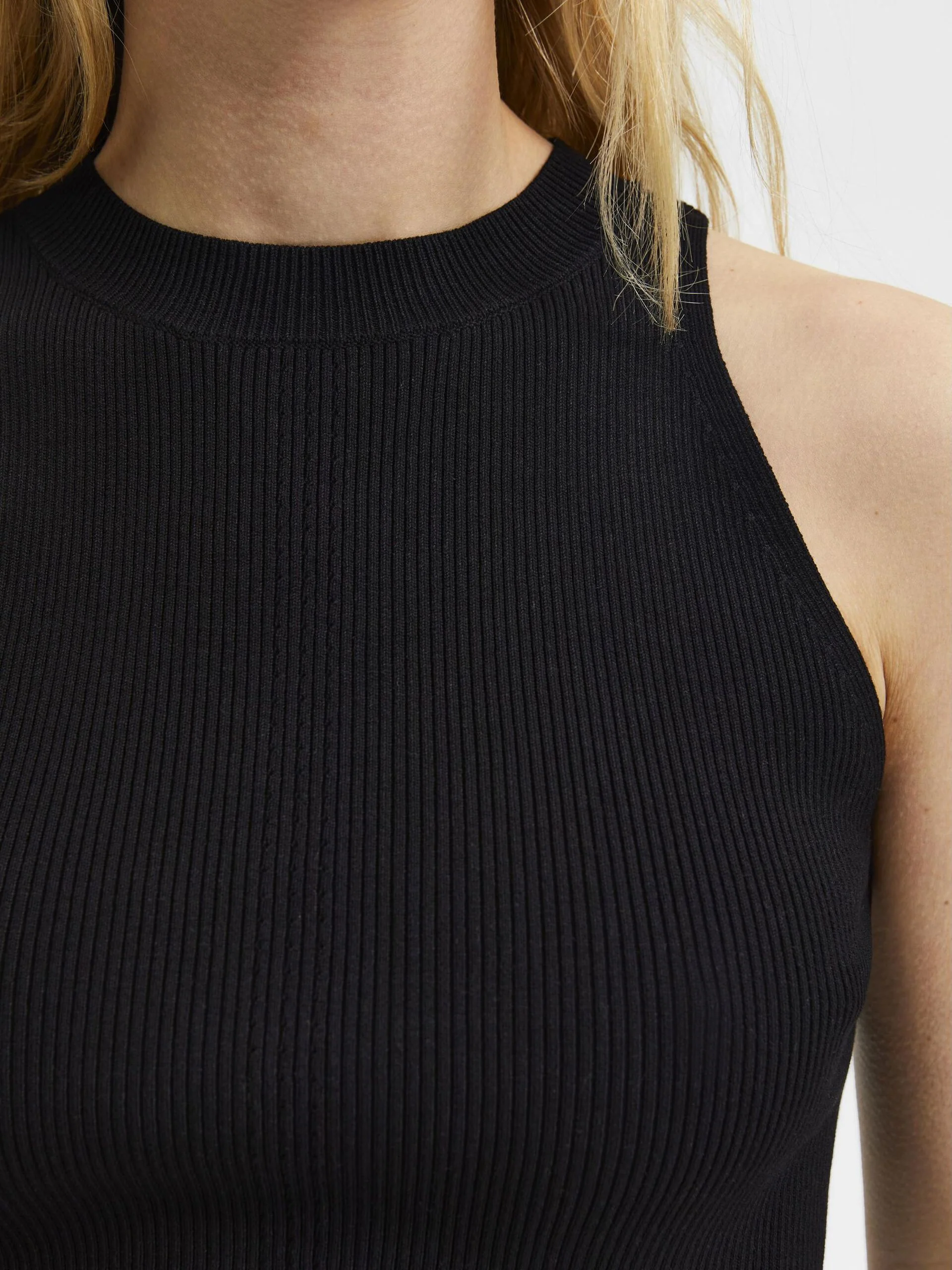 Selected Femme Naisten Toppi, SLFOLINA SL KNIT TOP Musta - Image 3