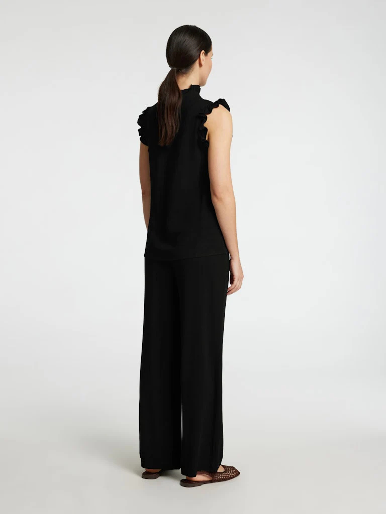 Selected Femme naisten toppi, SLFVIVA SL RUFFLE TOP Musta - Image 5