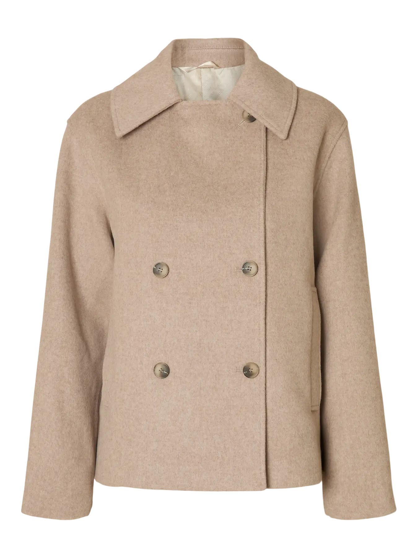 Selected Femme naisten villakangastakki, SLFALMA LANO JACKET Sandshell Melange - Image 3