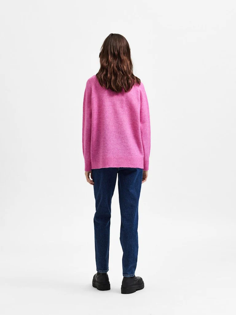 Selected Femme Naisten Villapaita SLFLULU LS KNIT HIGH NECK NOOS Pinkki - Image 2