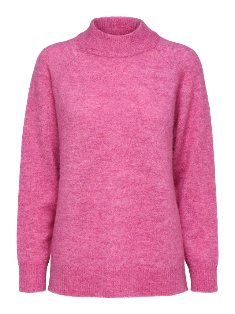 Selected Femme Naisten Villapaita SLFLULU LS KNIT HIGH NECK NOOS Pinkki - Image 3