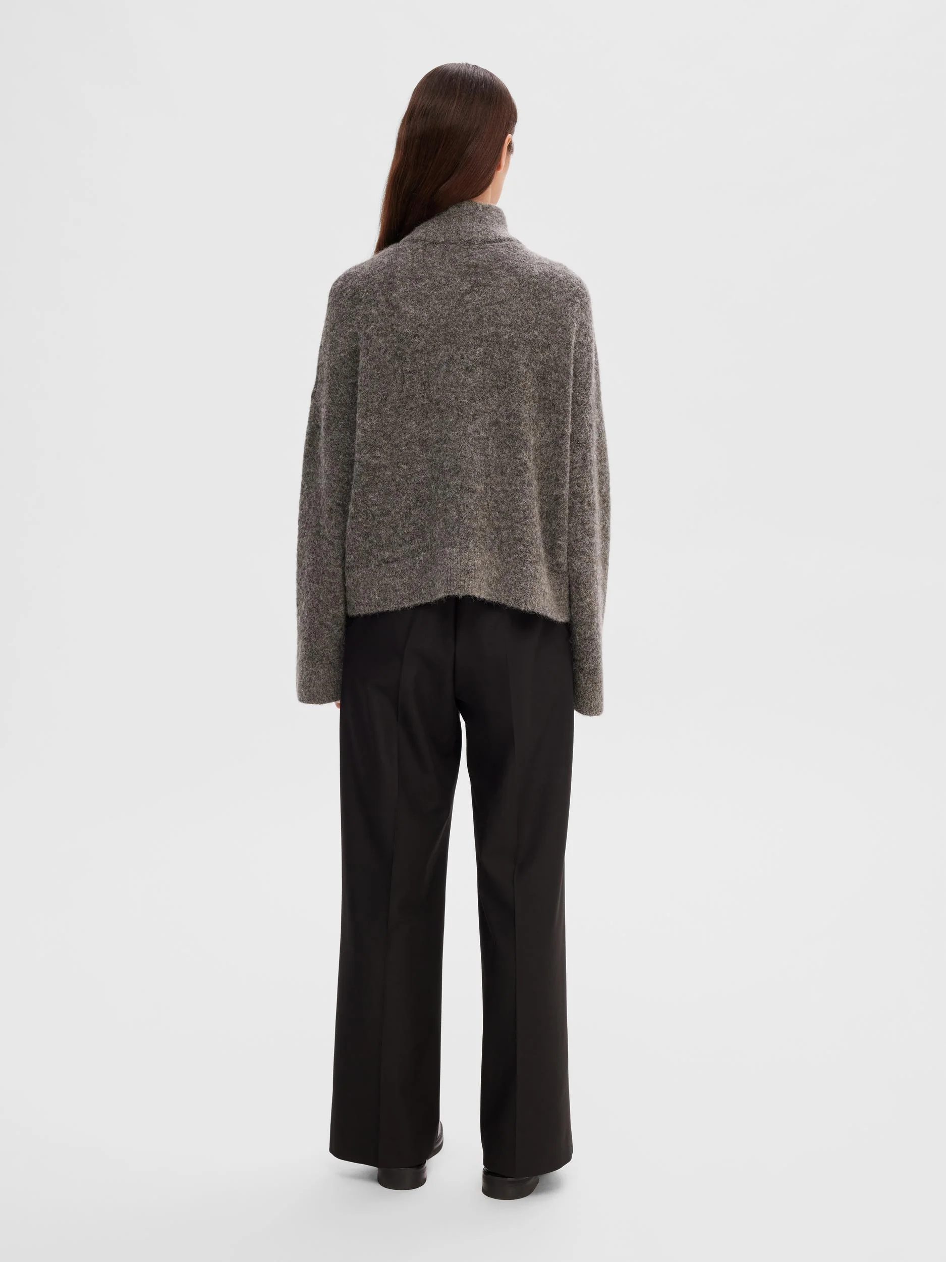 Selected Femme neuletakki, SLFSIA RAS LS KNIT ZIPPER CARDIGAN Grafiitti - Image 2