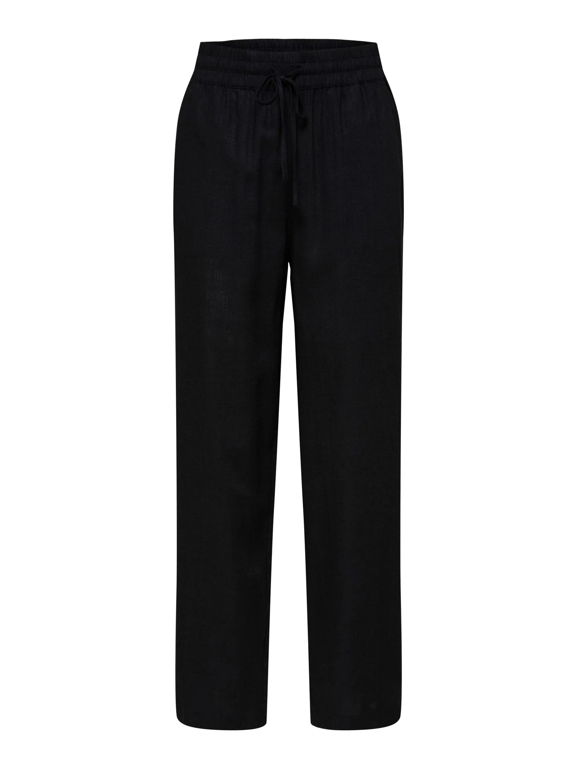 Selected Femme pellavahousut, SLFVIVA-GULIA MW LONG LINEN PANT NOOS Musta - Image 3