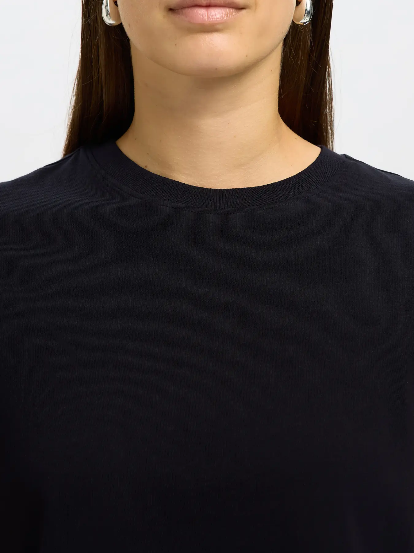 Selected Femme t-paita, SLFMYESSENTIAL SS O-NECK TEE Black - Image 4