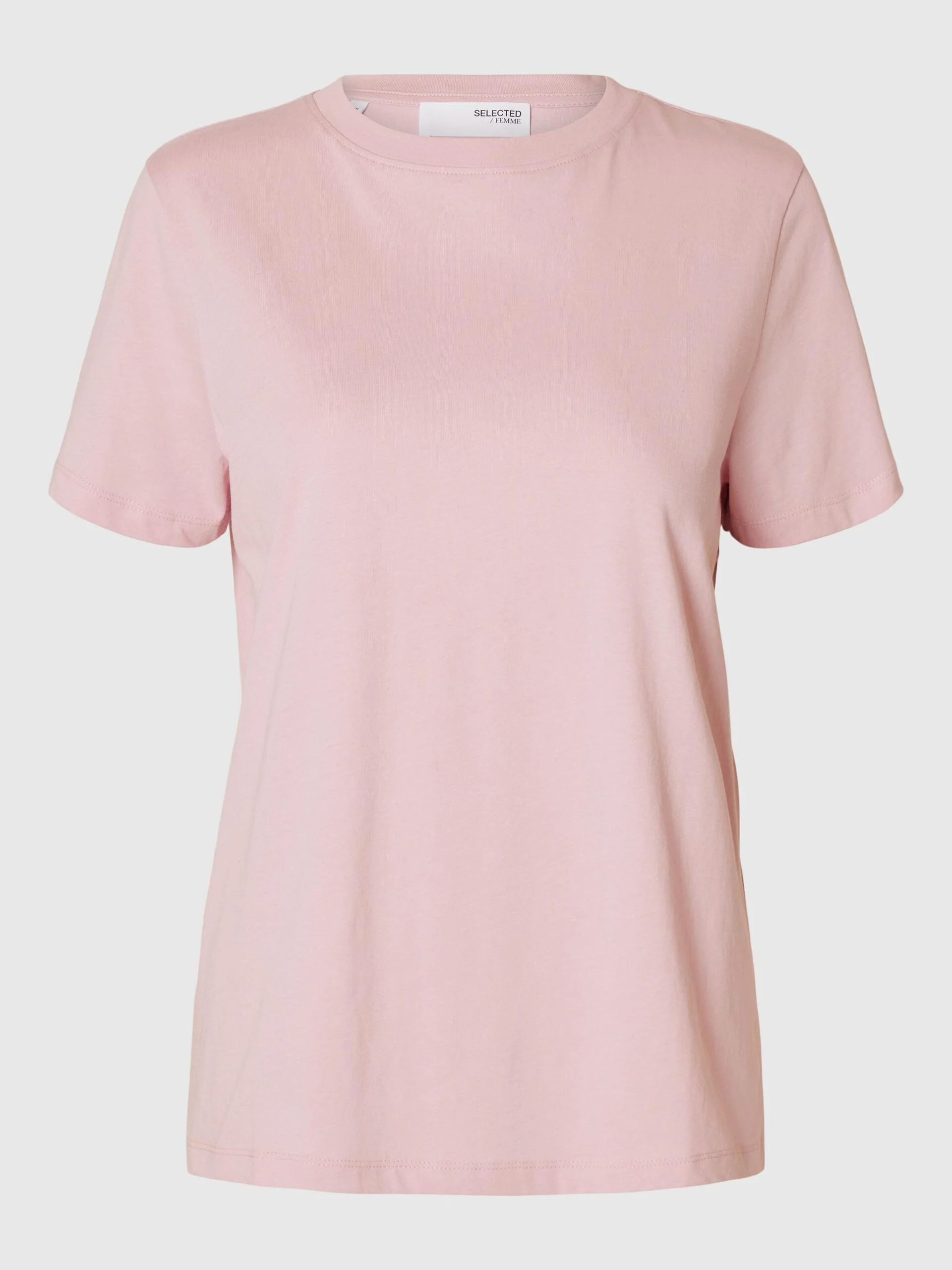 Selected Femme t-paita, SLFMYESSENTIAL SS O-NECK TEE Vaaleanpunainen - Image 3