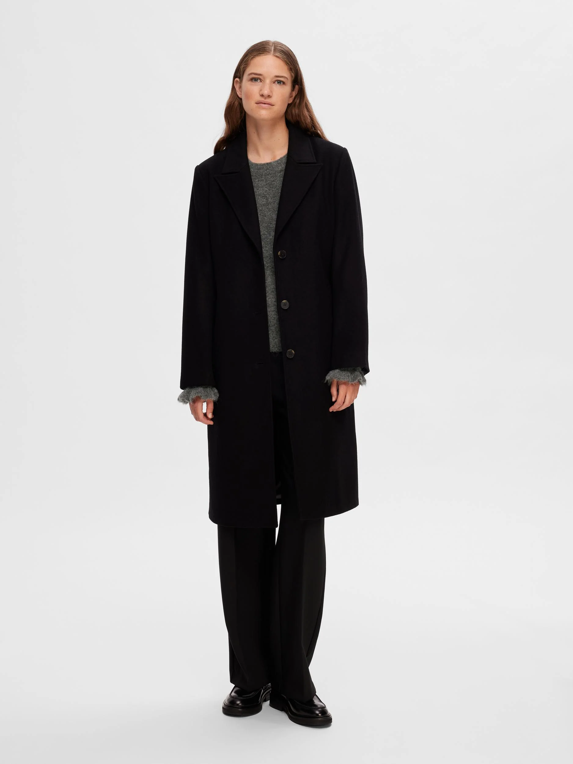 Selected Femme Villakangastakki, SLFALMA WOOL COAT Musta - Image 3
