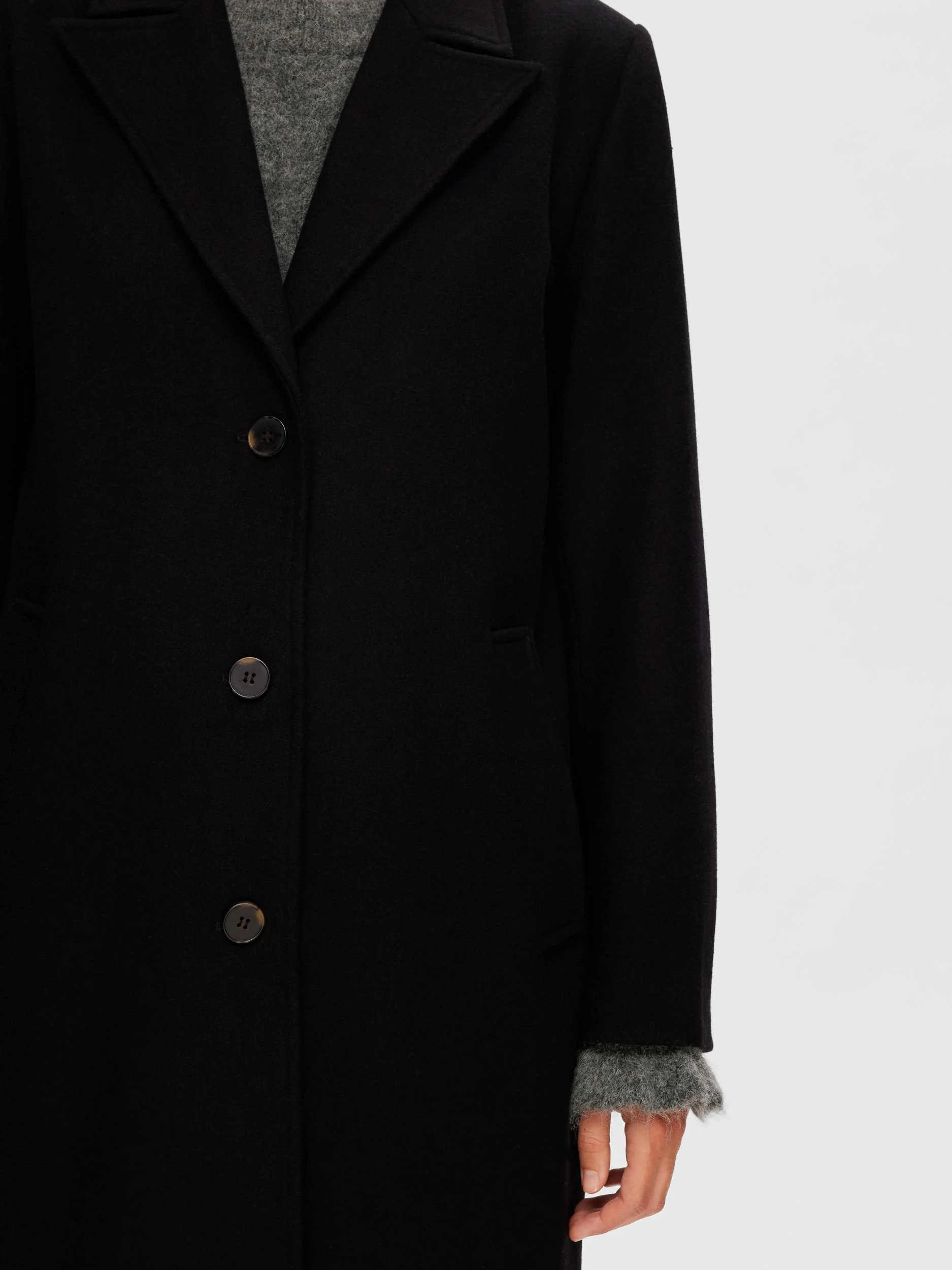Selected Femme Villakangastakki, SLFALMA WOOL COAT Musta - Image 4