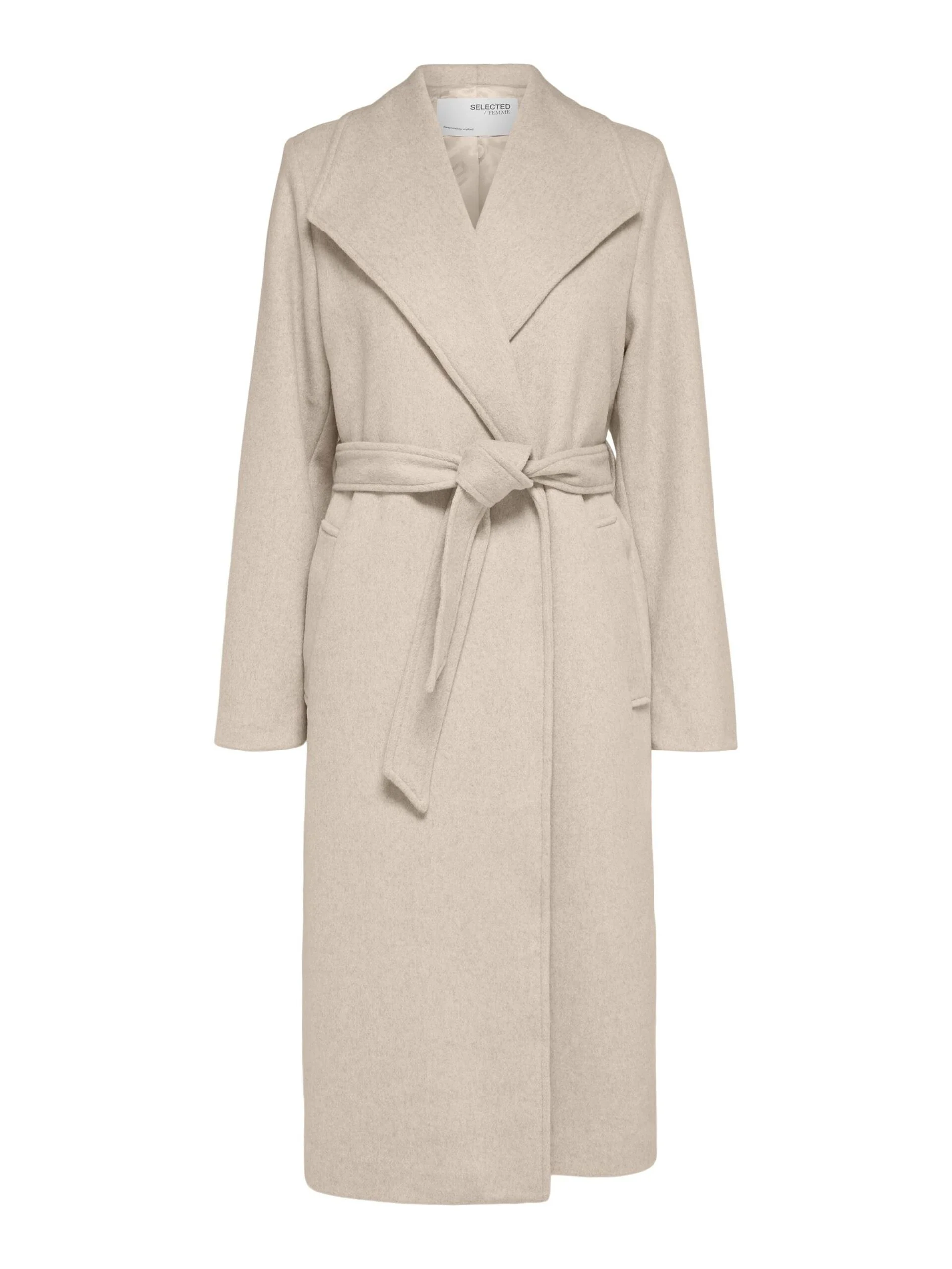 Selected Femme Villakangastakki, SLFROSA WOOL COAT Luonnonvalkoinen - Image 3