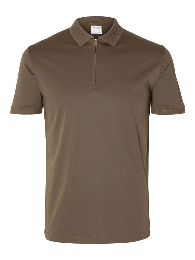 Selected Homme Fave Zip Polo Keskiruskea - Image 2