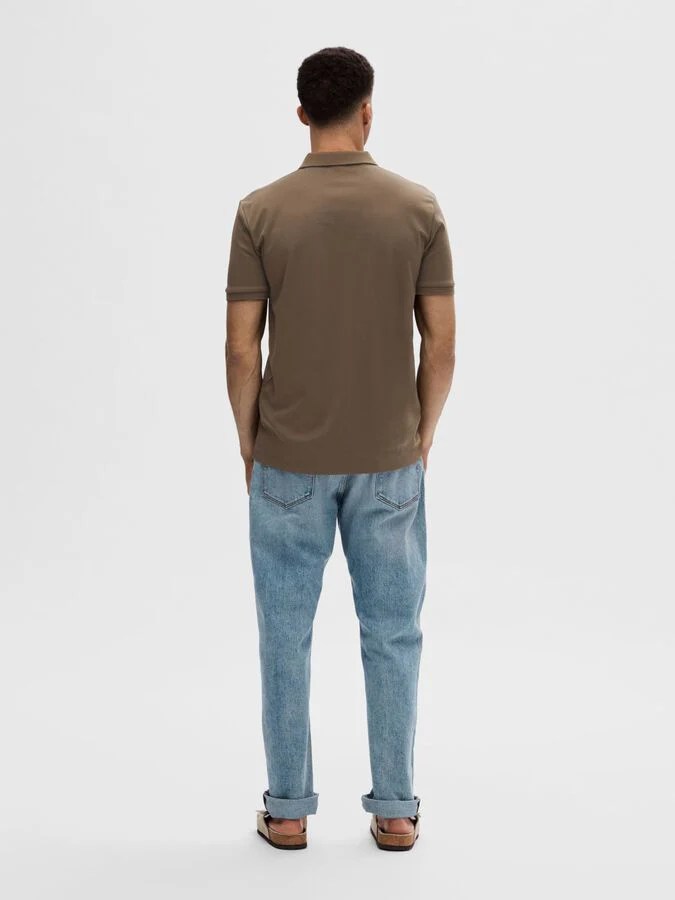 Selected Homme Fave Zip Polo Keskiruskea - Image 3