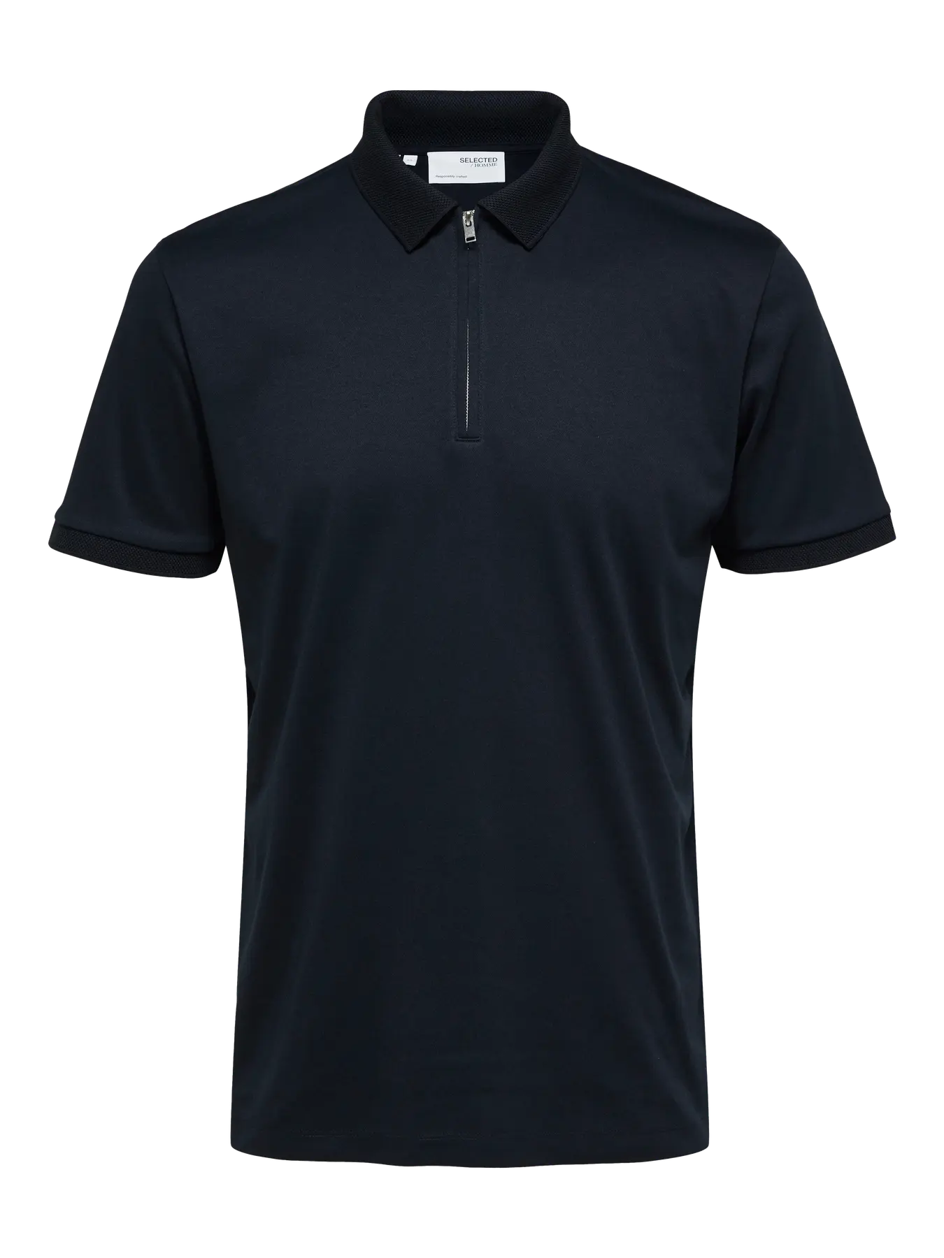 Selected Homme Fave Zip Polo Sky Captain - Image 3
