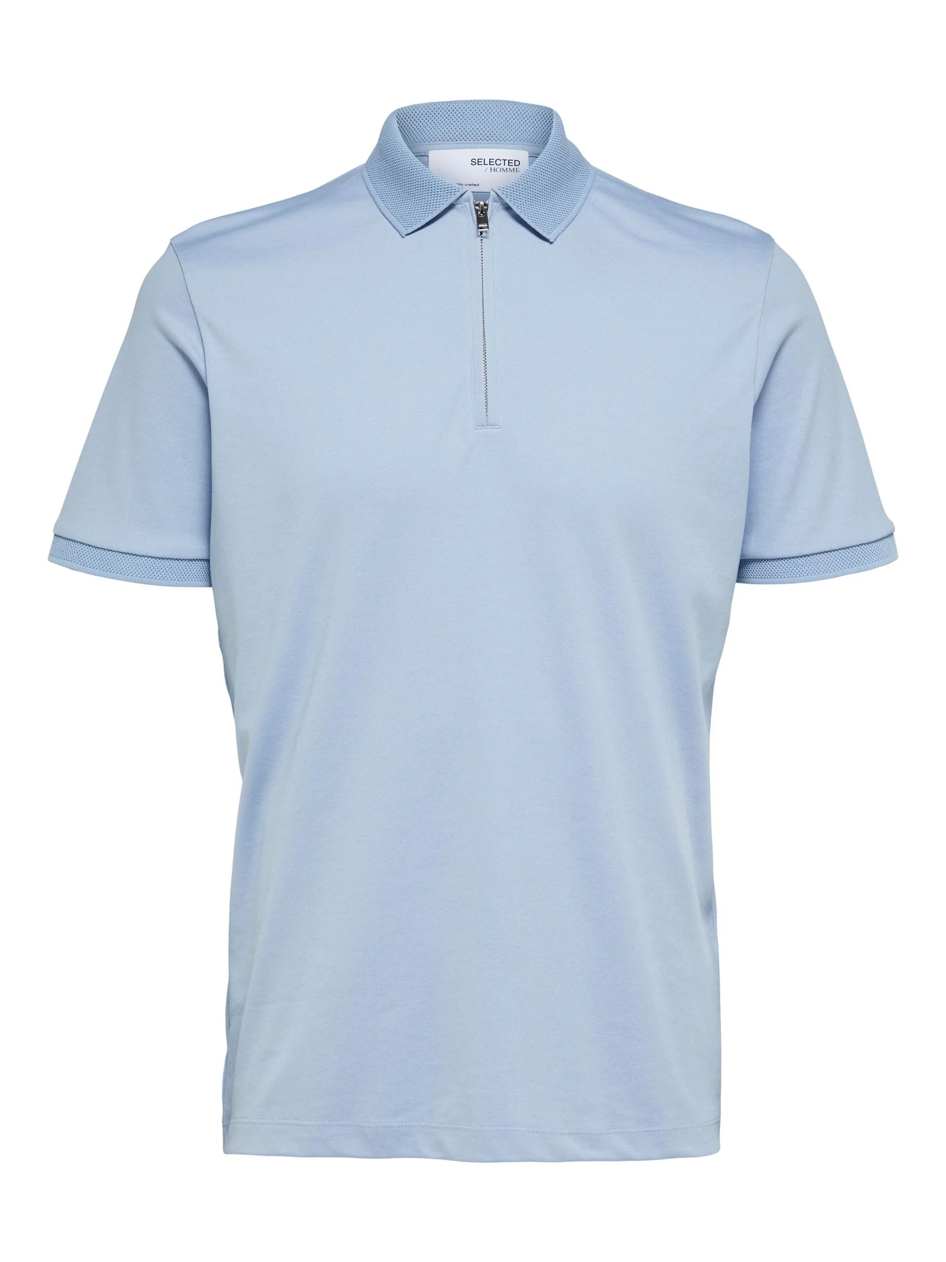 Selected Homme Fave Zip Polo Vaaleansininen - Image 3