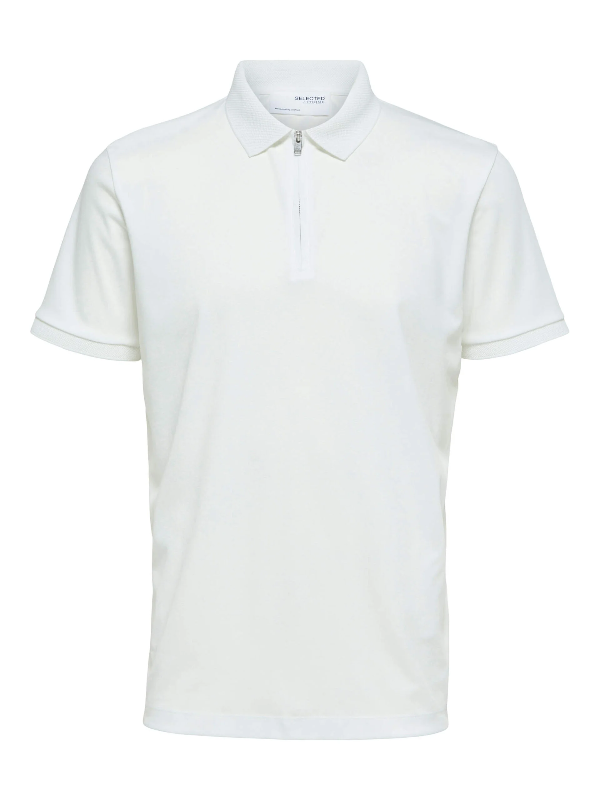 Selected Homme Fave Zip Polo Valkoinen - Image 3
