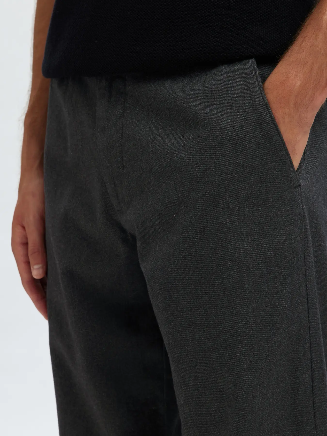 Selected housut, MILES BRUSHED PANTS Dark Grey Structure - Image 4