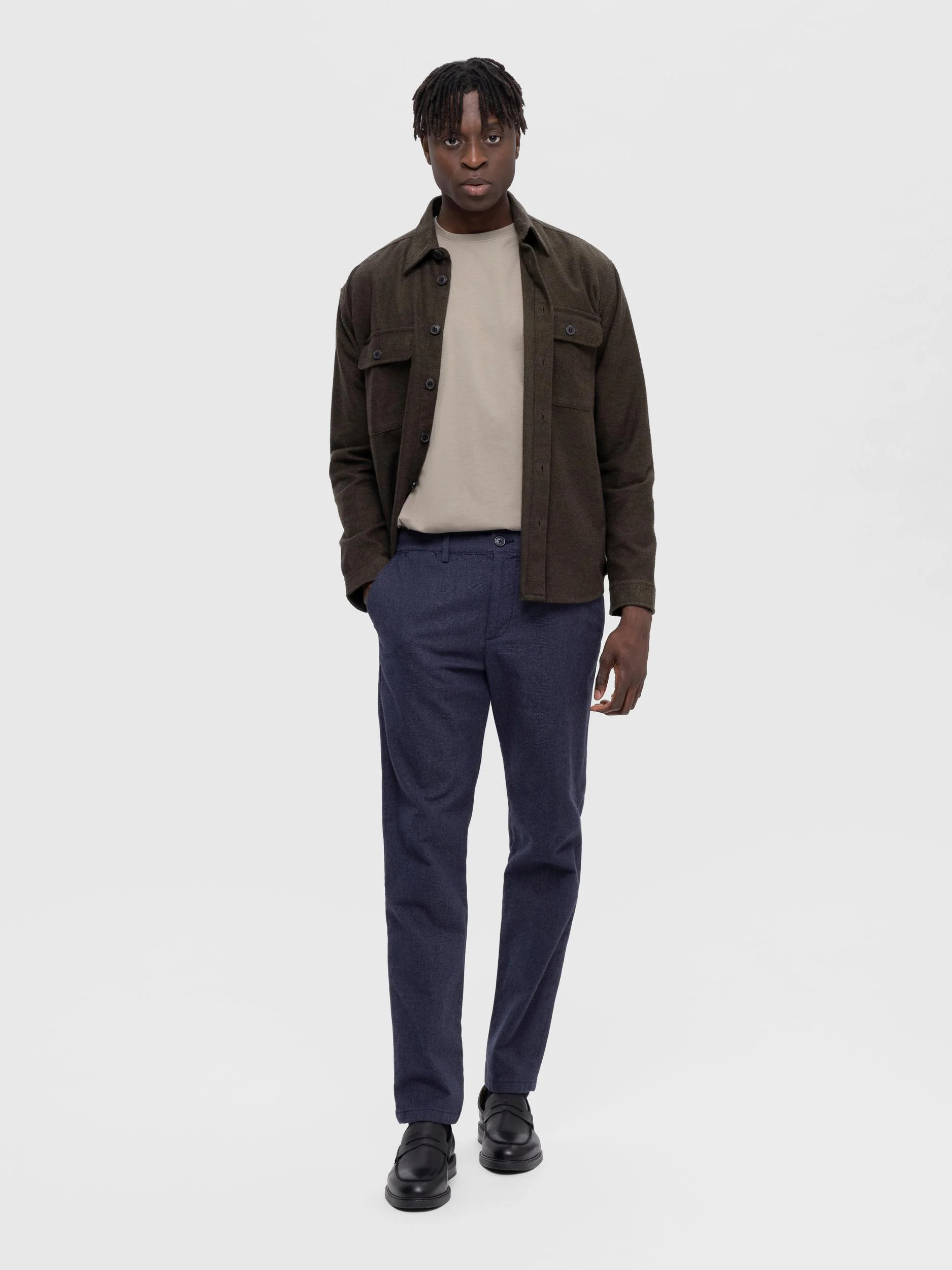 Selected housut, MILES BRUSHED PANTS Navy - Image 4