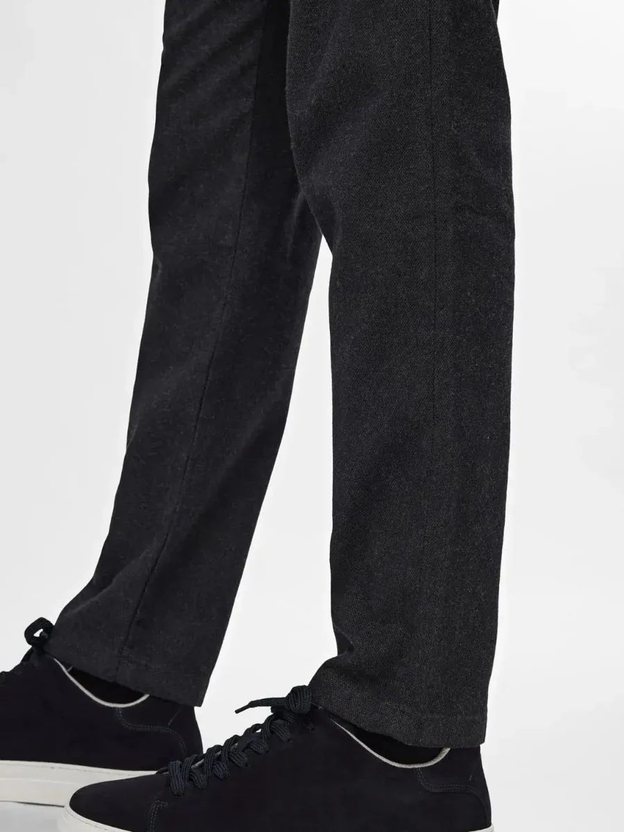 Selected housut, MILES BRUSHED PANTS Tummanharmaa - Image 5