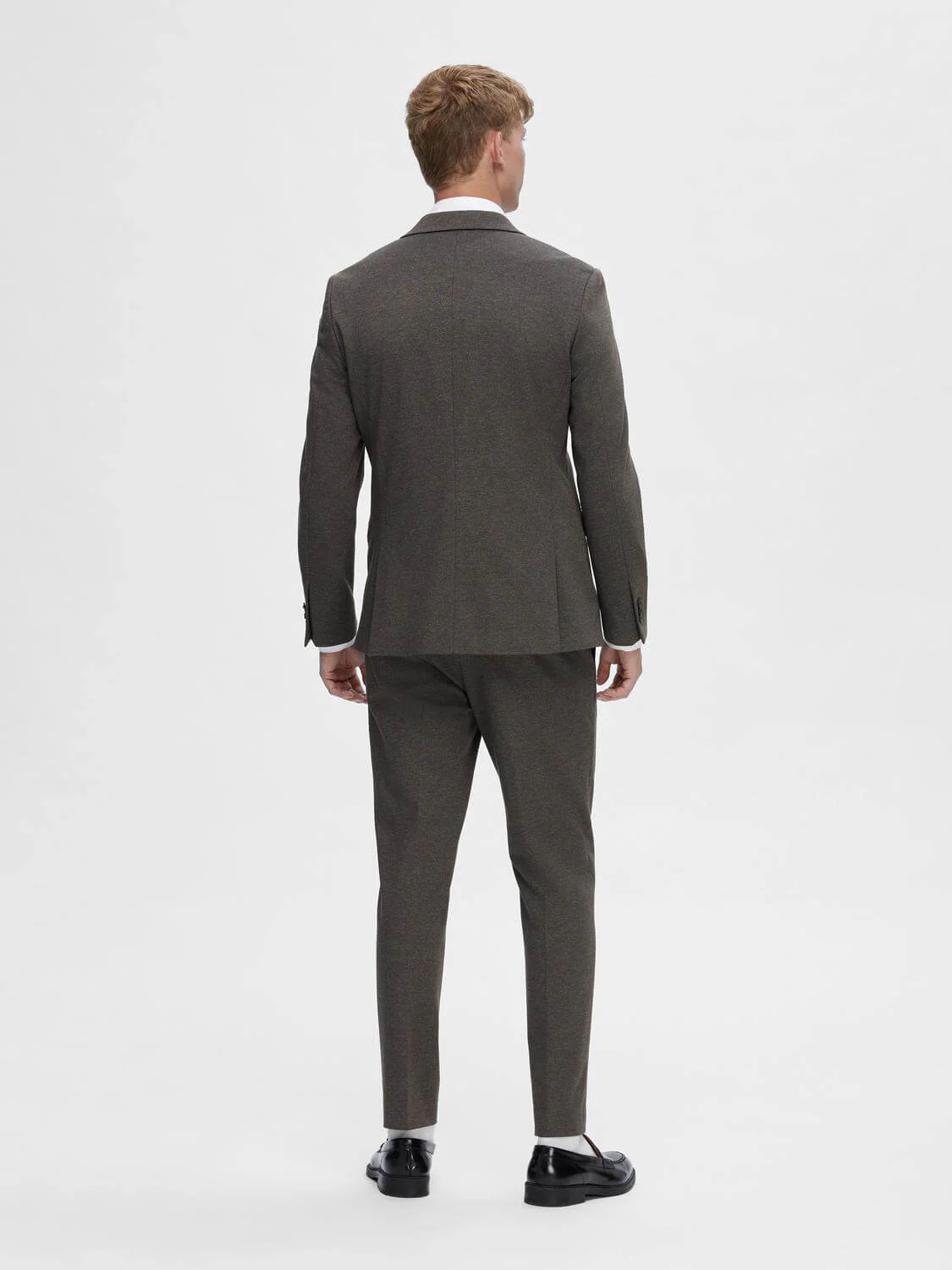 Selected Miesten Bleiseri, SLIM AITOR JERSEY BLAZER NOS Ruskea Kuosi - Image 2