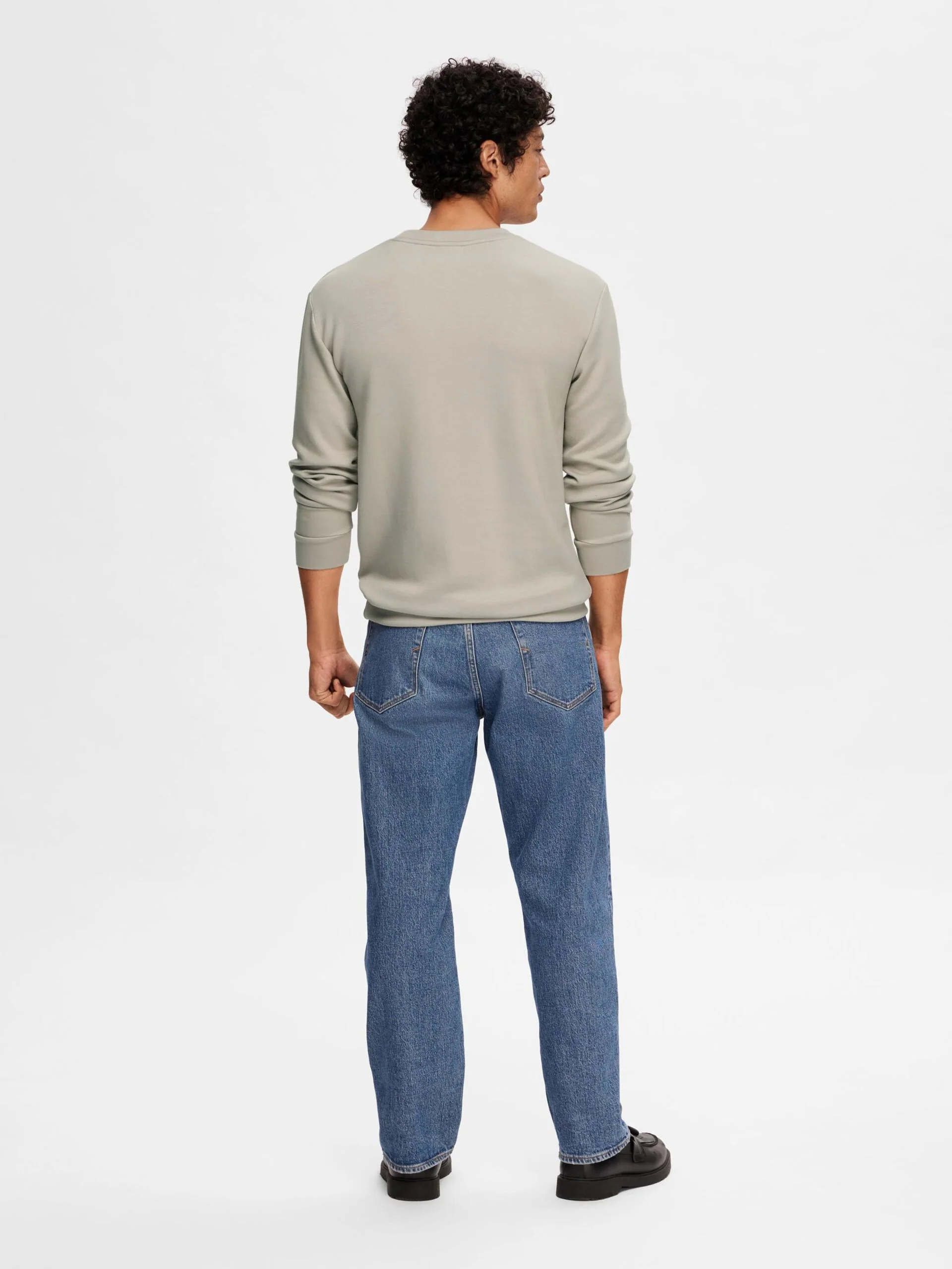 Selected miesten college, MANUEL SOFT CREW NECK Beige - Image 2