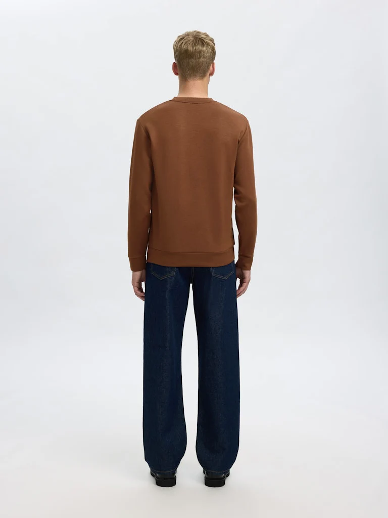 Selected miesten college, MANUEL SOFT CREW NECK Soft Silt - Image 2