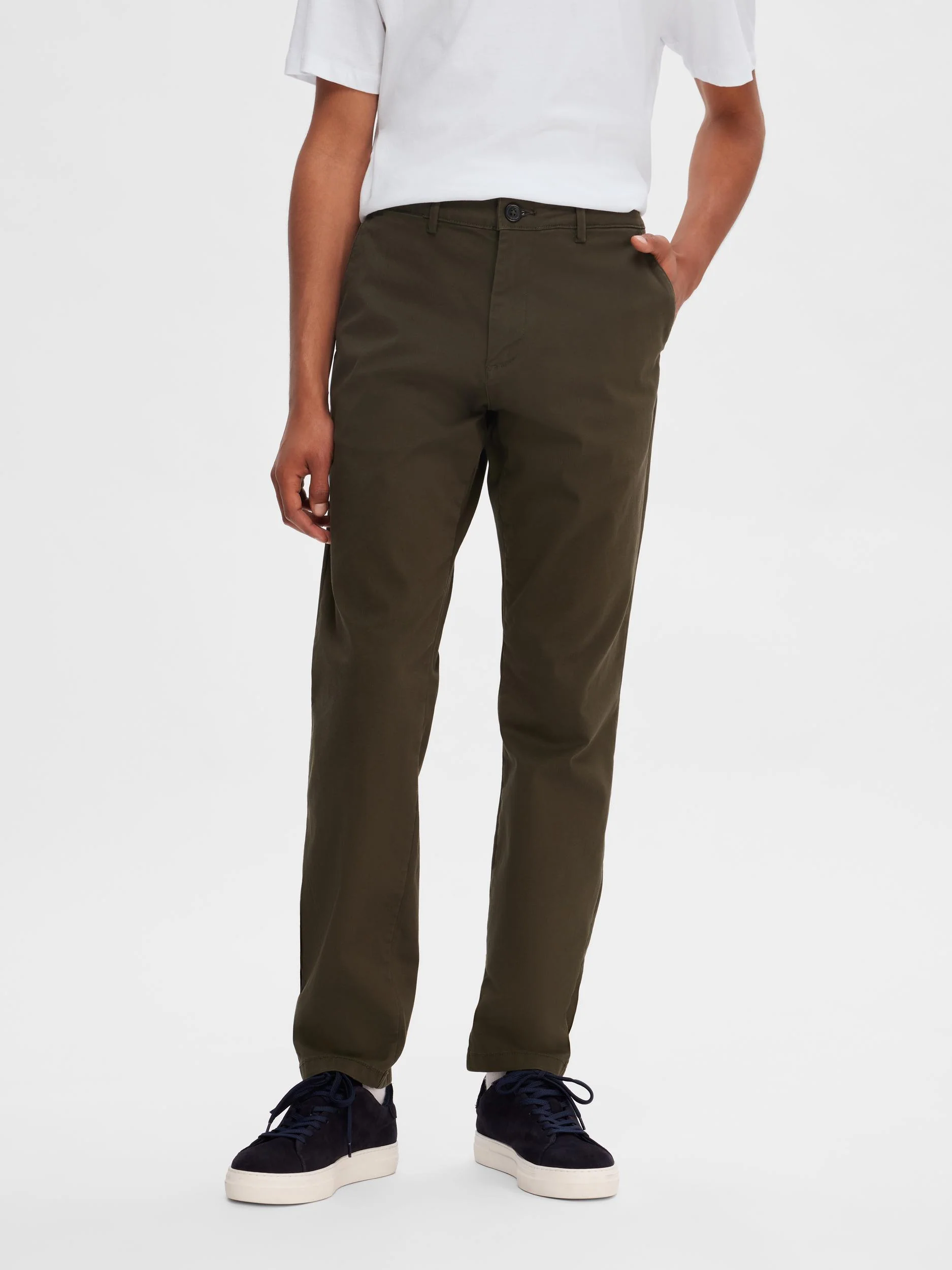 Selected, Miesten Housut, NEW MILES FLEX CHINO NOS Armeijanvihreä - Image 6