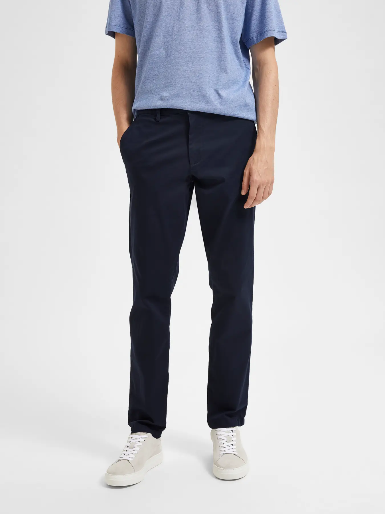 Selected miesten housut New Miles Flex Chino, Dark Sapphire