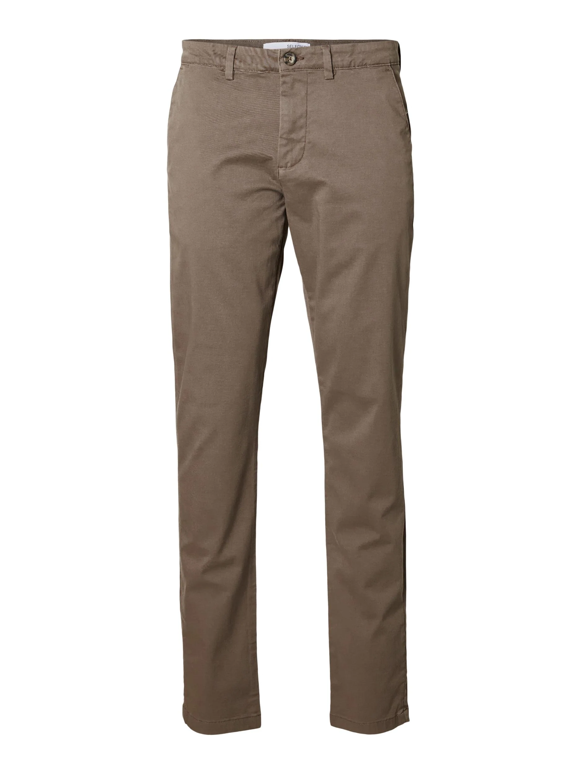 Selected, Miesten Housut, NEW MILES FLEX CHINO NOS Tummanruskea