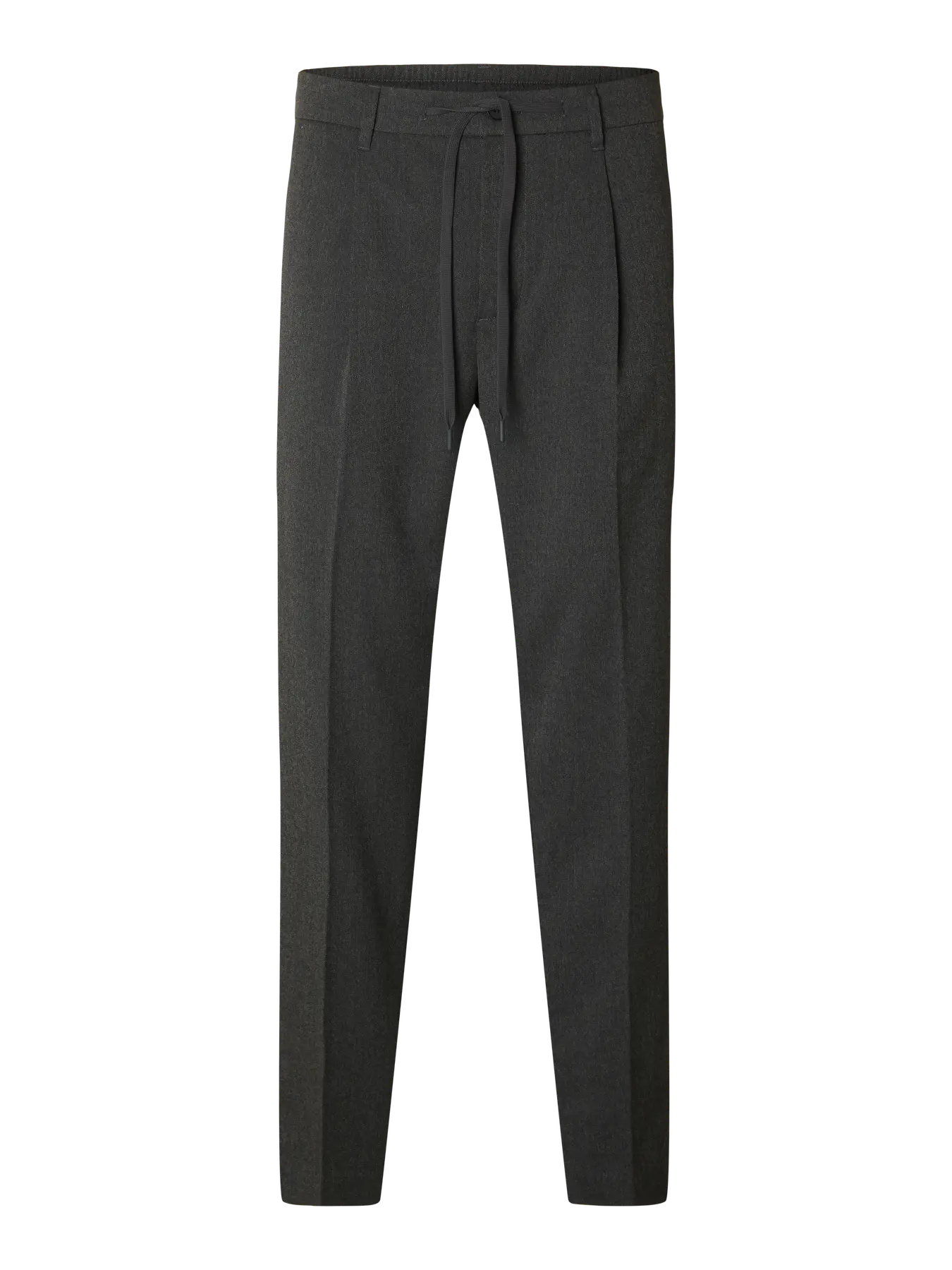 Selected miesten housut, REG TAPRED LEROY PLEAT Dark Grey Melange - Image 3