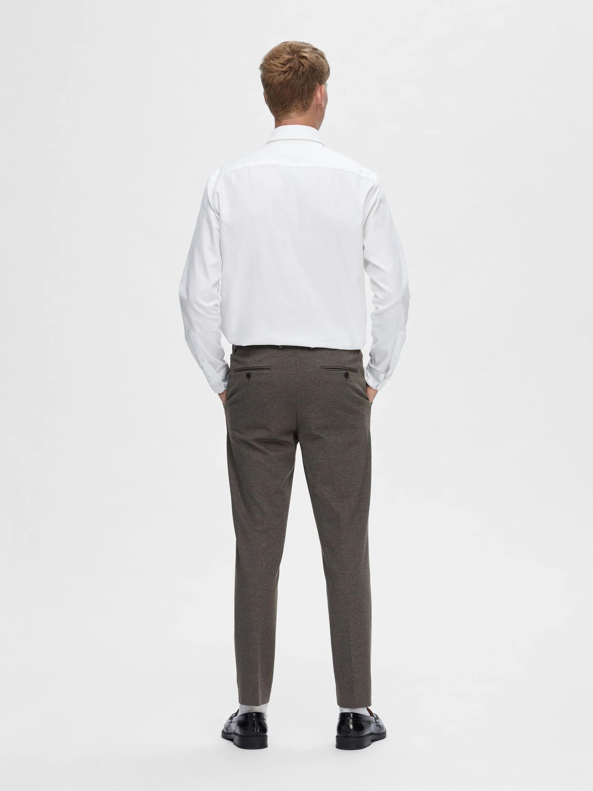 Selected Miesten Housut SLIM AITOR TROUSER NOS Ruskea Kuosi - Image 2