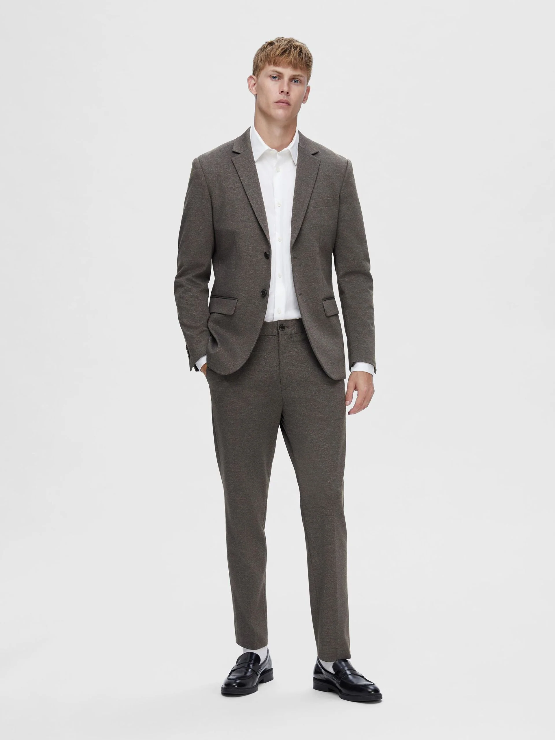 Selected Miesten Housut SLIM AITOR TROUSER NOS Ruskea Kuosi - Image 3