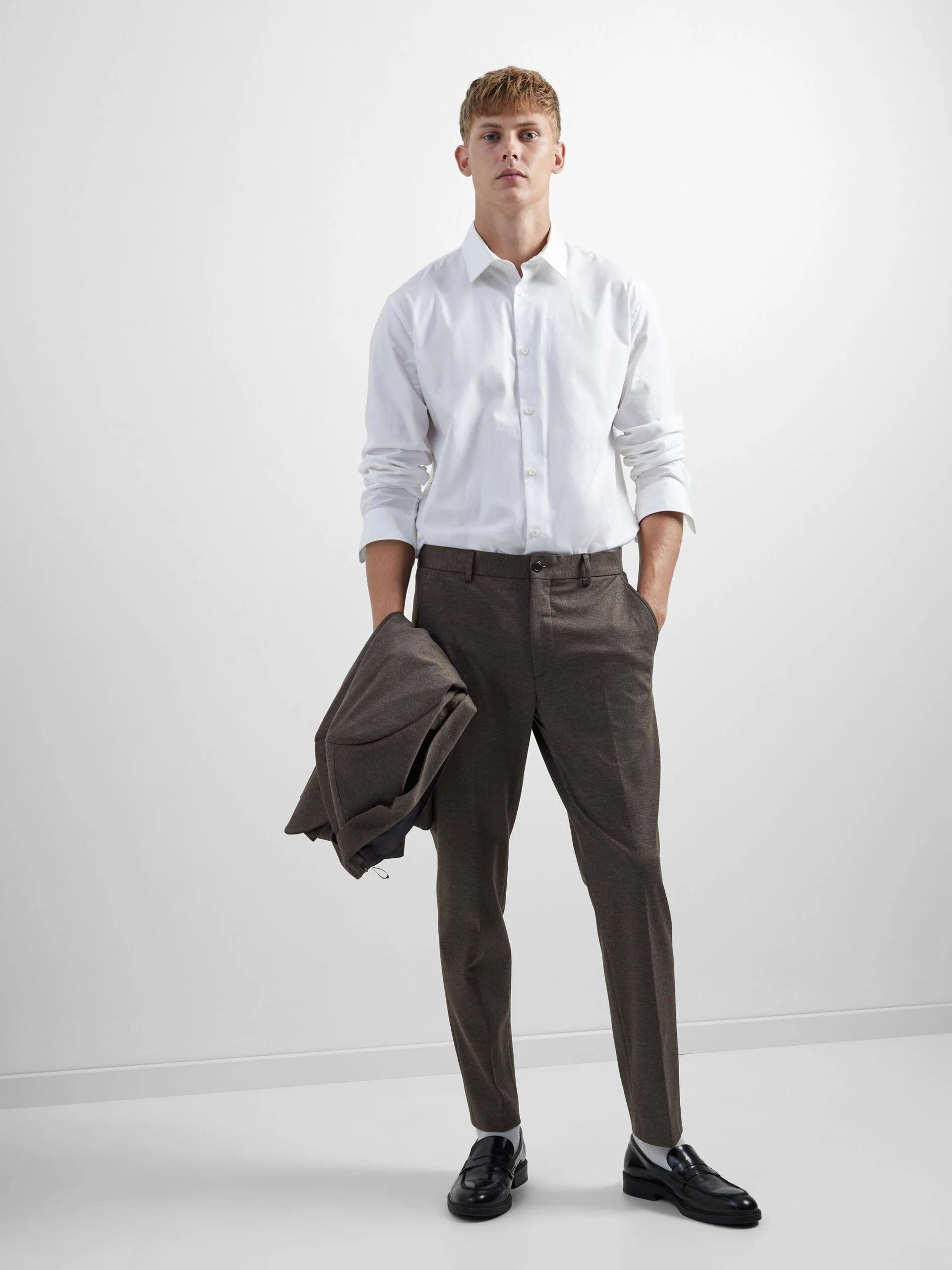 Selected Miesten Housut SLIM AITOR TROUSER NOS Ruskea Kuosi - Image 4