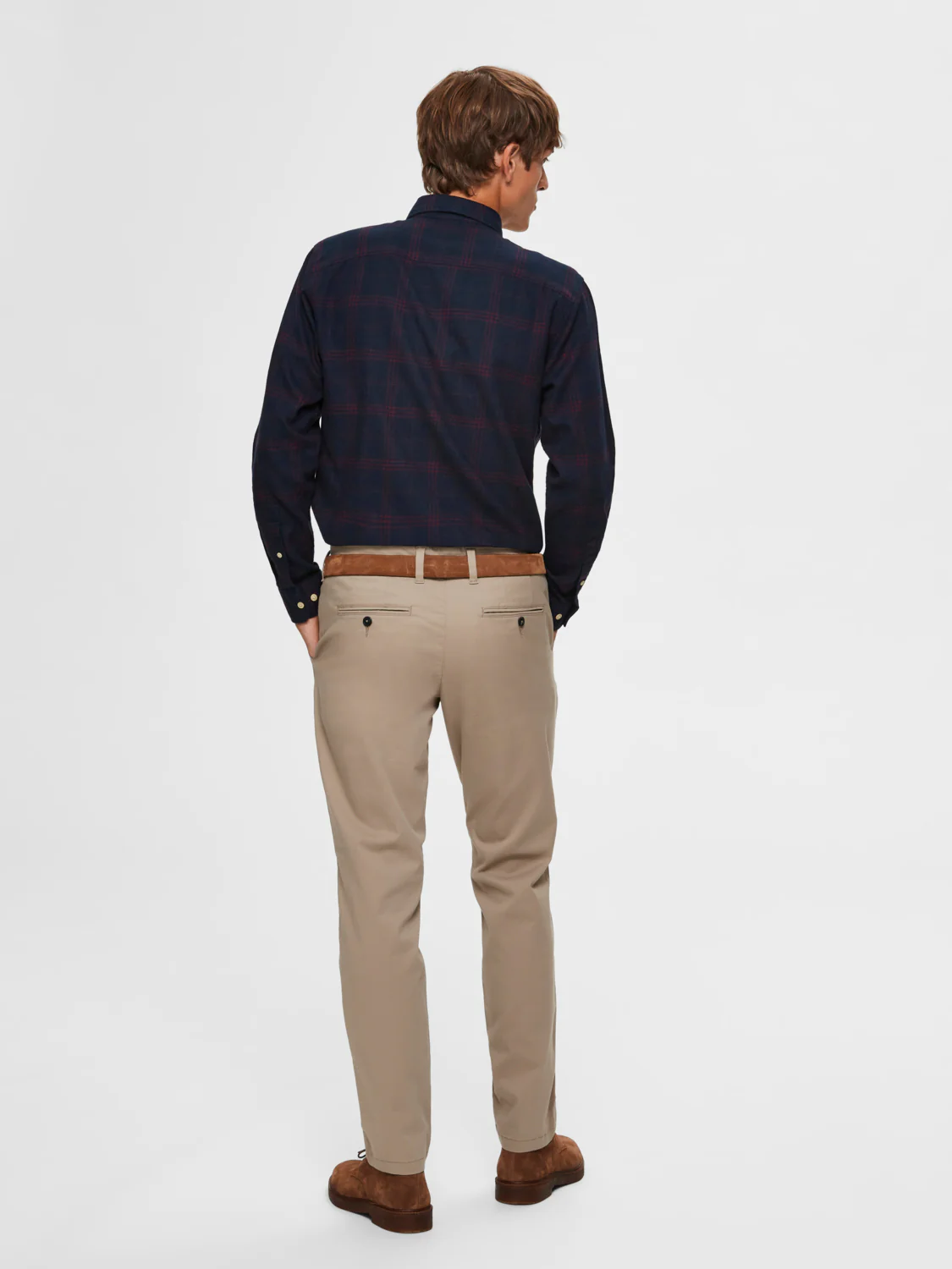 Selected Miesten Housut, Slim Miles Flex NOS Beige - Image 3