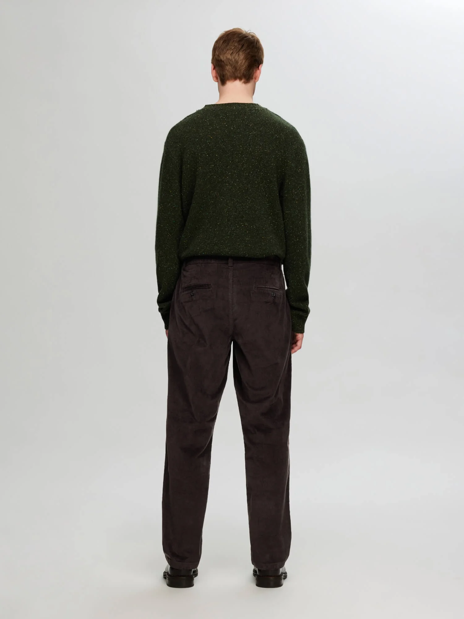Selected Miesten Housut, STRAIGHT MILES CORD PANT NOS Tummanruskea - Image 2