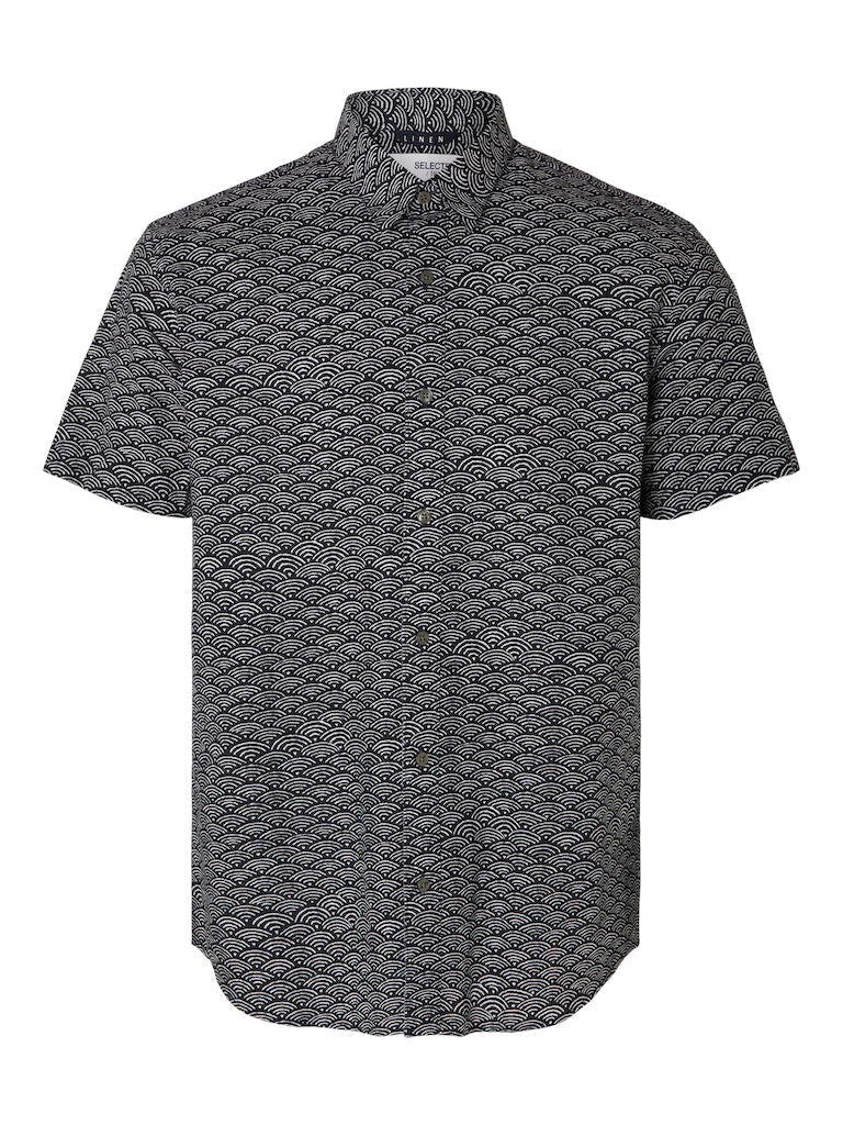 Selected Miesten Kauluspaita NEW LINEN SHIRT Sininen Kuosi - Image 3