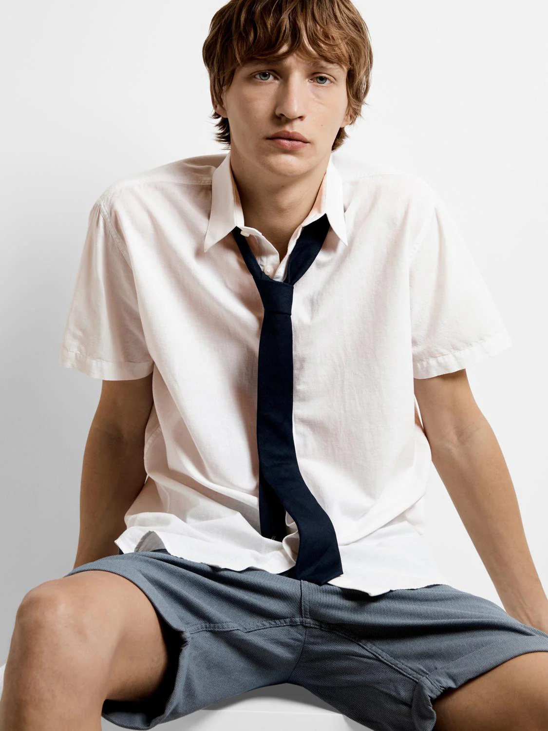 Selected Miesten Kauluspaita, NEW LINEN SHIRT SS NOS Valkoinen - Image 3