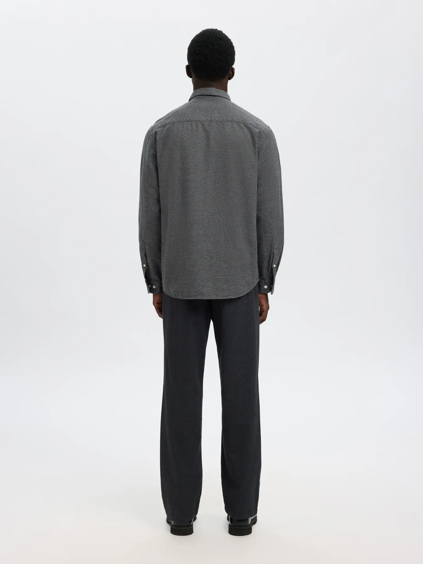 Selected miesten kauluspaita, REG NOAH BRUSHED TWIST SHIRT Gray Flannel Twisted Blac - Image 2