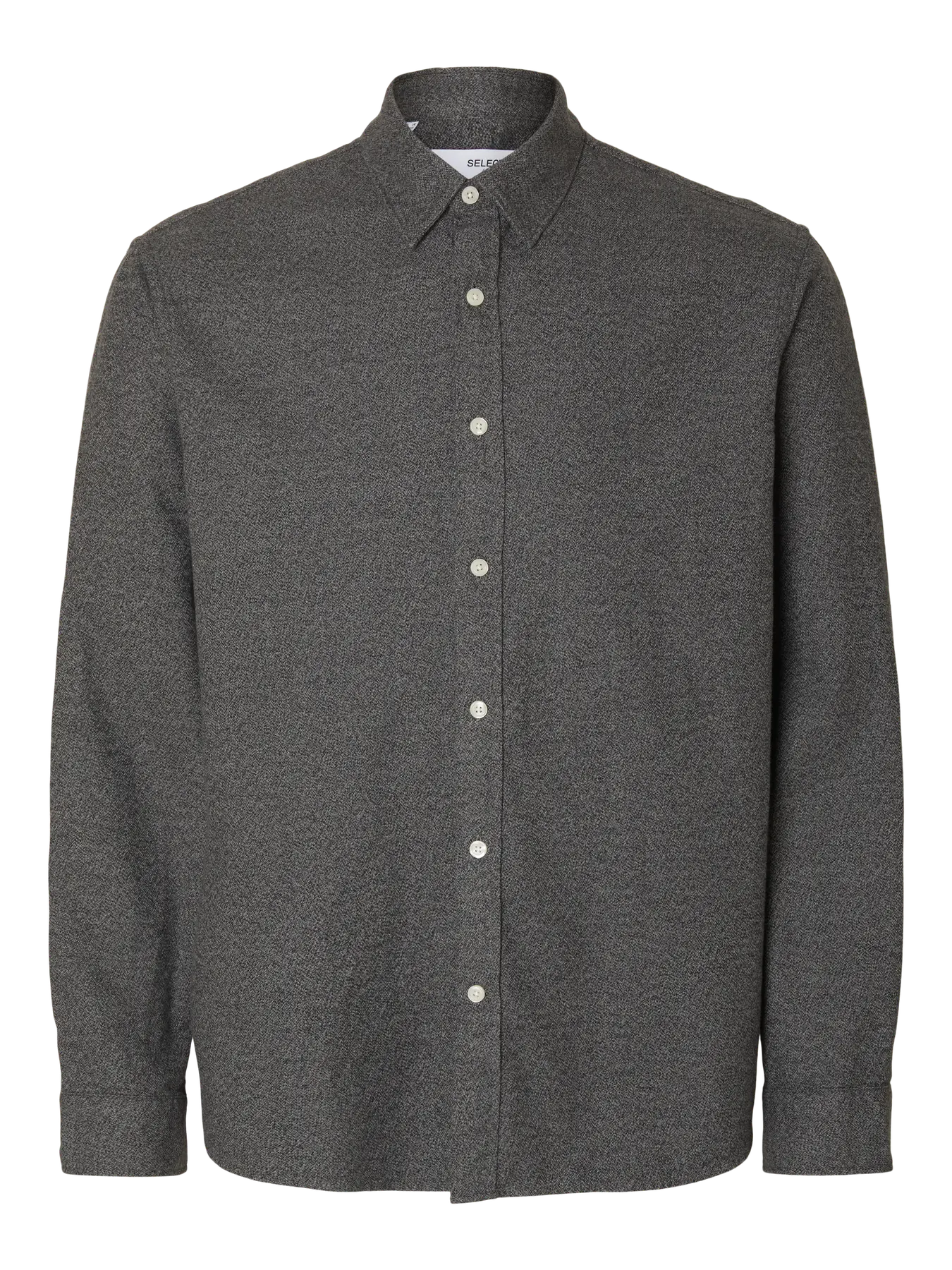 Selected miesten kauluspaita, REG NOAH BRUSHED TWIST SHIRT Gray Flannel Twisted Blac - Image 3