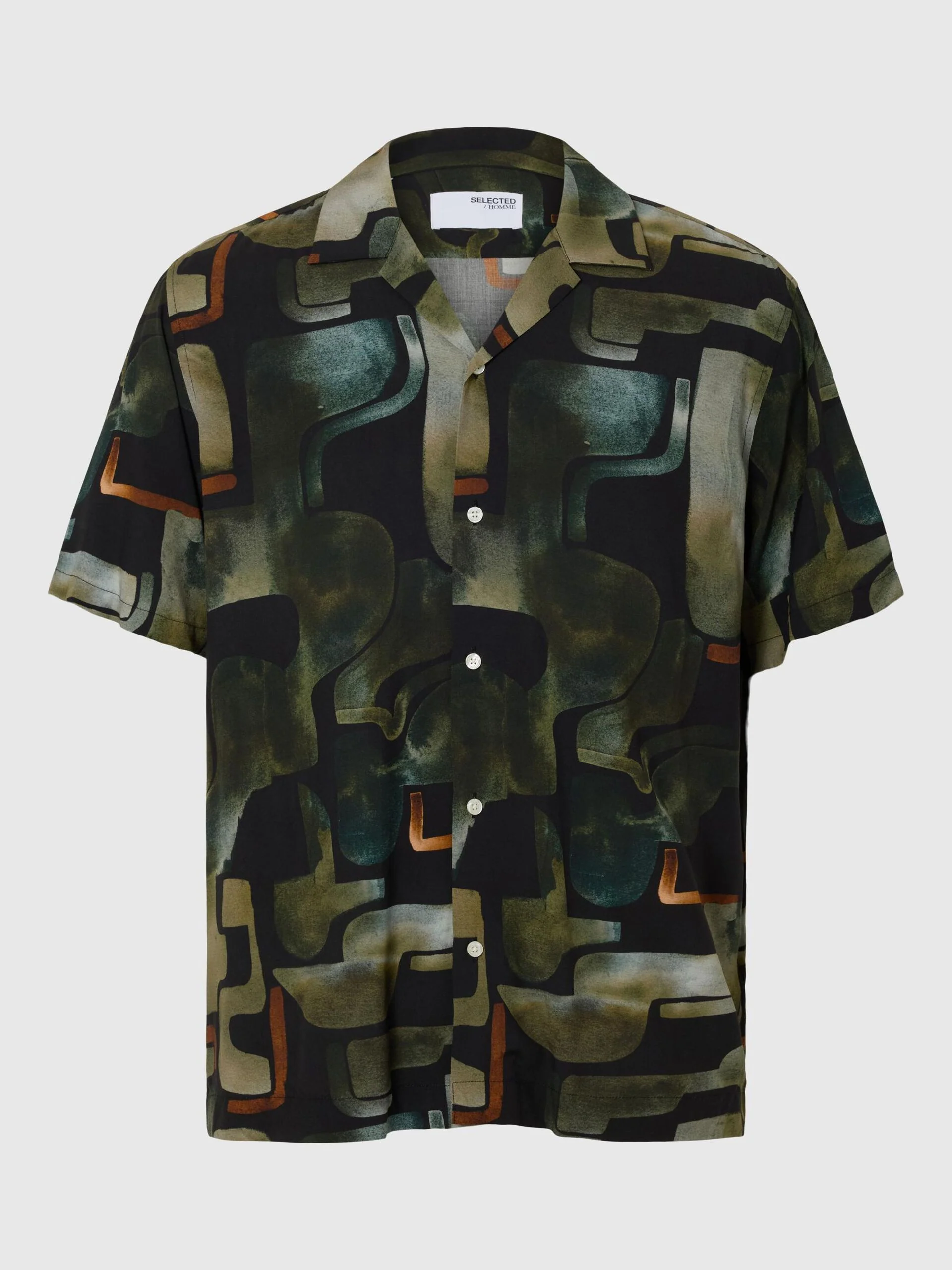 Selected miesten kauluspaita, RELAX VERO SHIRT AOP Kuosi, Vihreä - Image 3