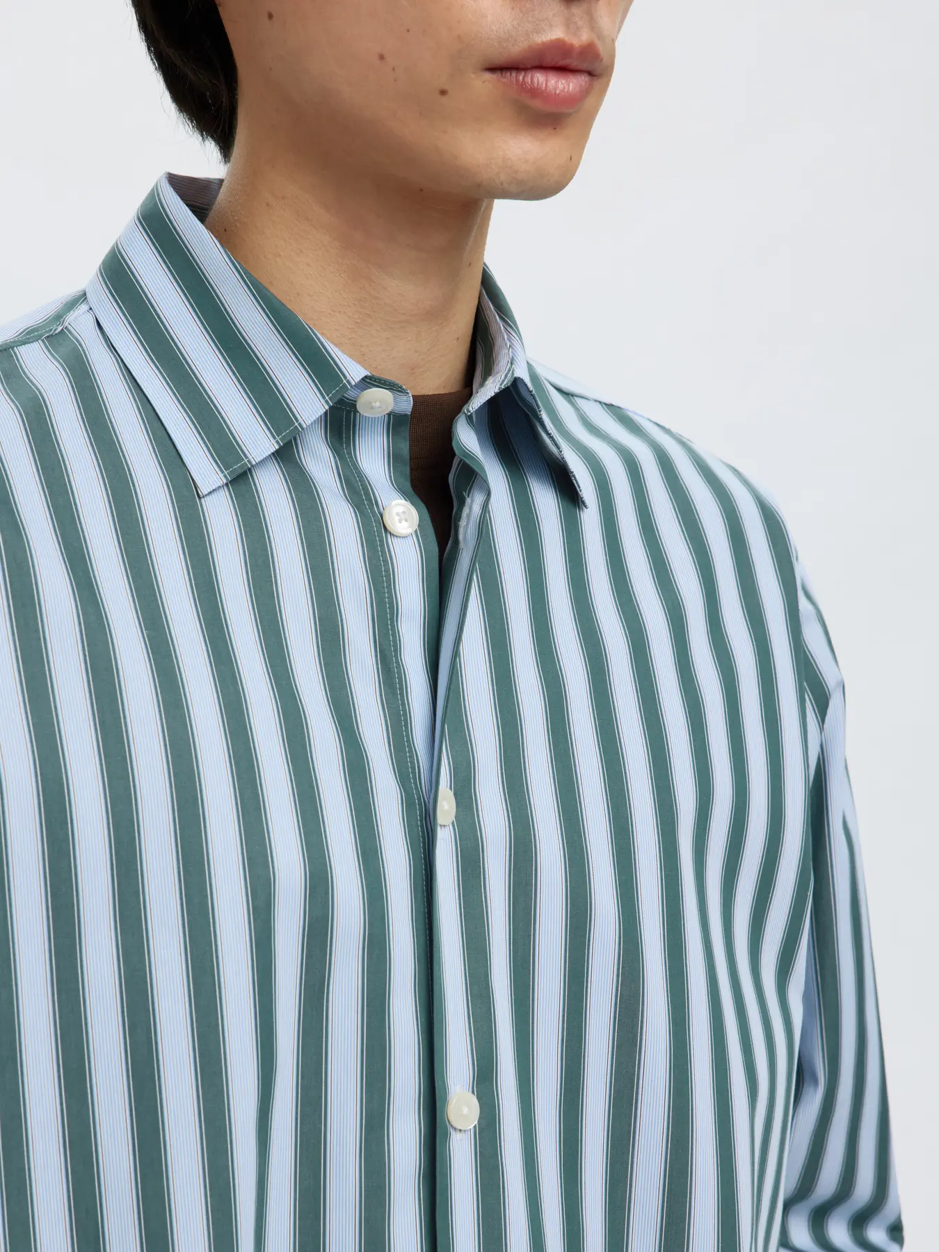 Selected miesten kauluspaita, SLHRLXHENRIC STRIPE LS SHIRT Dark Green Multi Stripes - Image 4